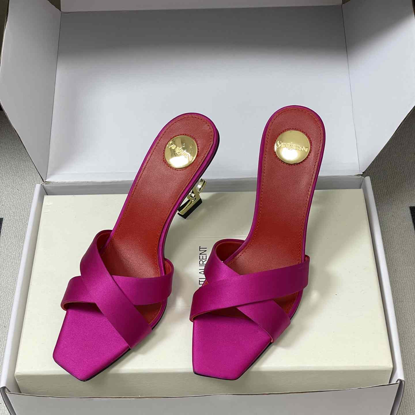 Saint Laurent Opyum Mules In Satin Crepe  - DopestKickz