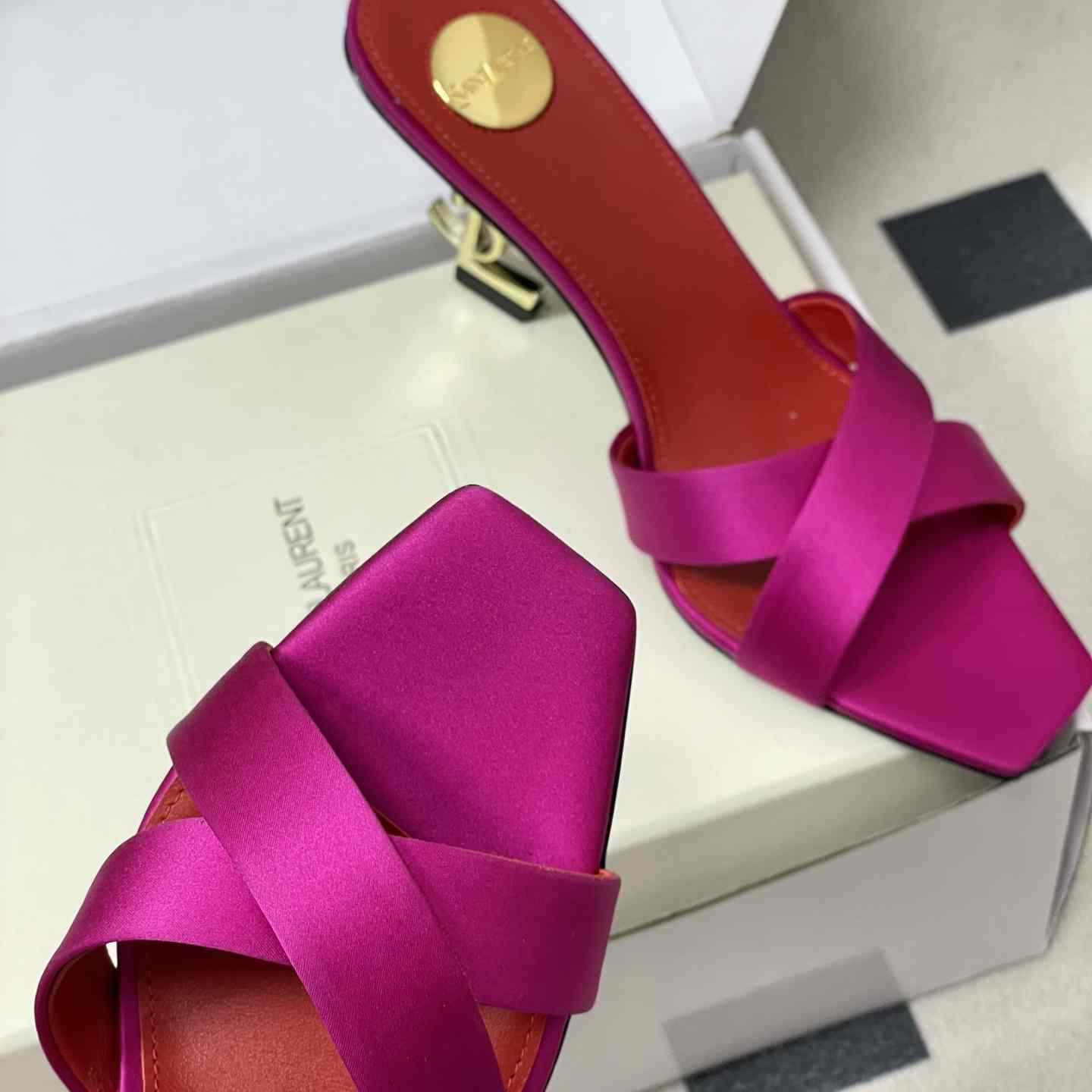 Saint Laurent Opyum Mules In Satin Crepe  - DopestKickz