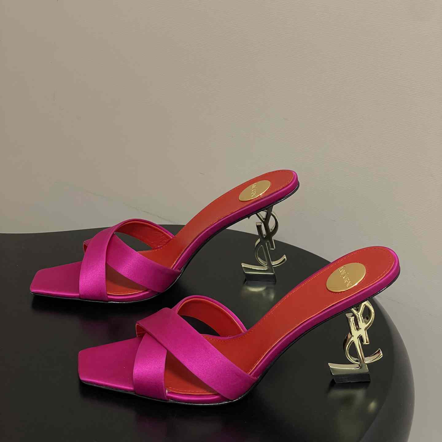 Saint Laurent Opyum Mules In Satin Crepe  - DopestKickz