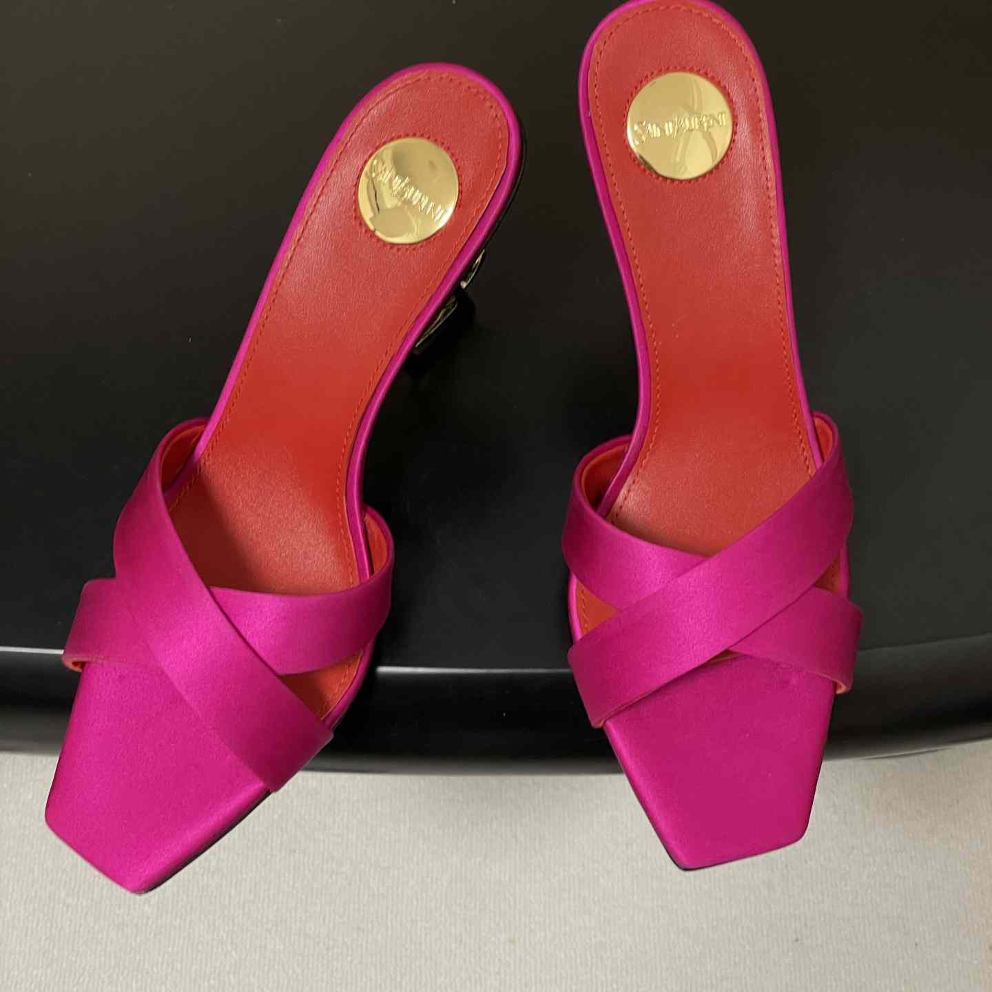 Saint Laurent Opyum Mules In Satin Crepe  - DopestKickz