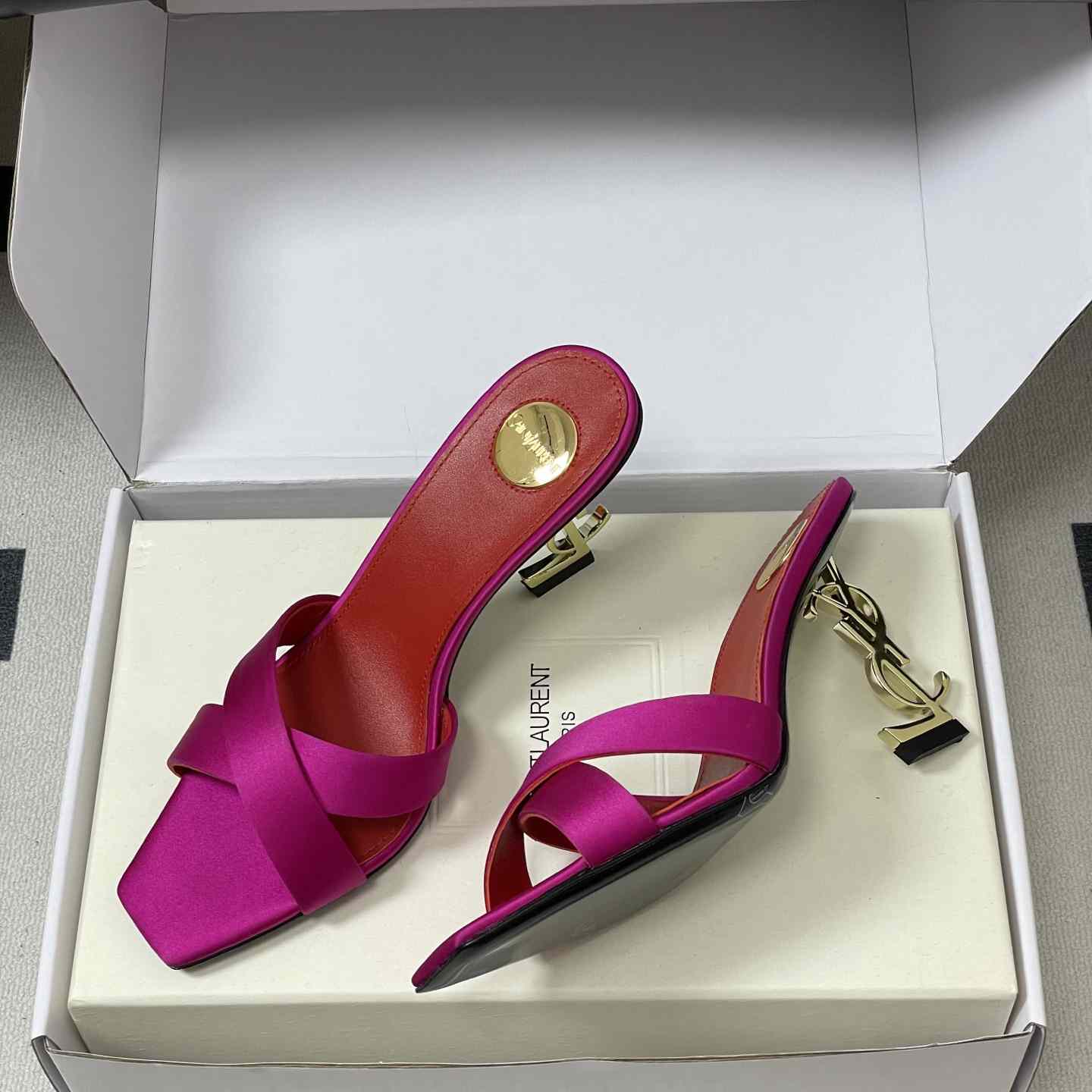 Saint Laurent Opyum Mules In Satin Crepe  - DopestKickz