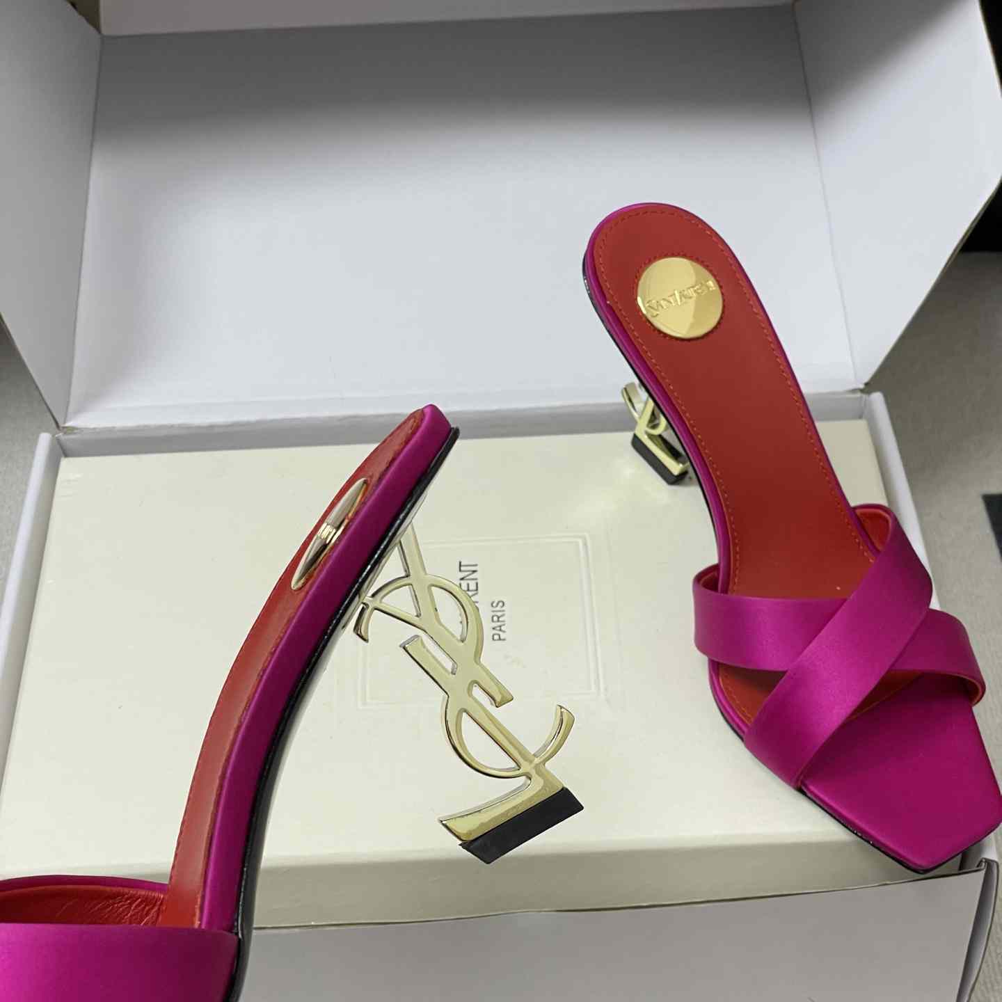 Saint Laurent Opyum Mules In Satin Crepe  - DopestKickz