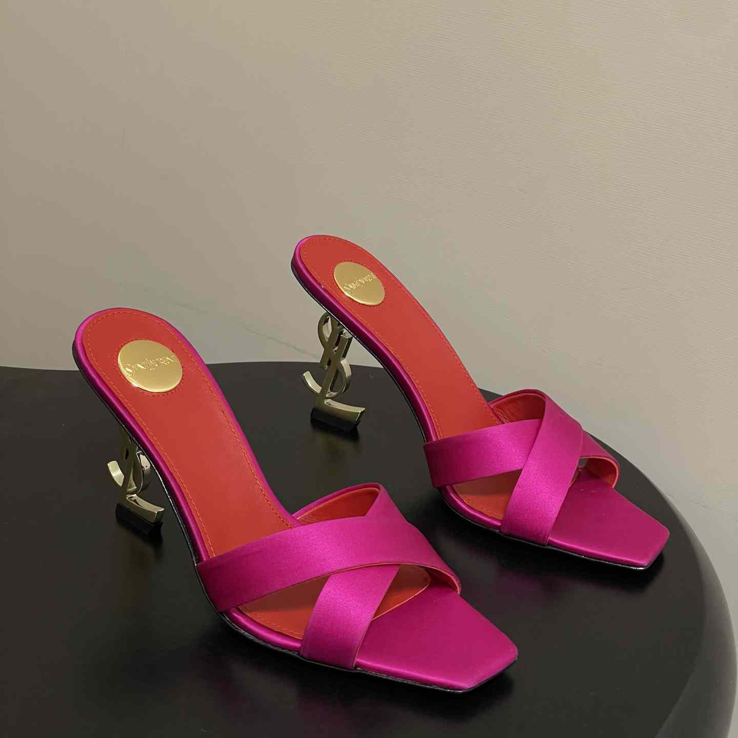 Saint Laurent Opyum Mules In Satin Crepe  - DopestKickz