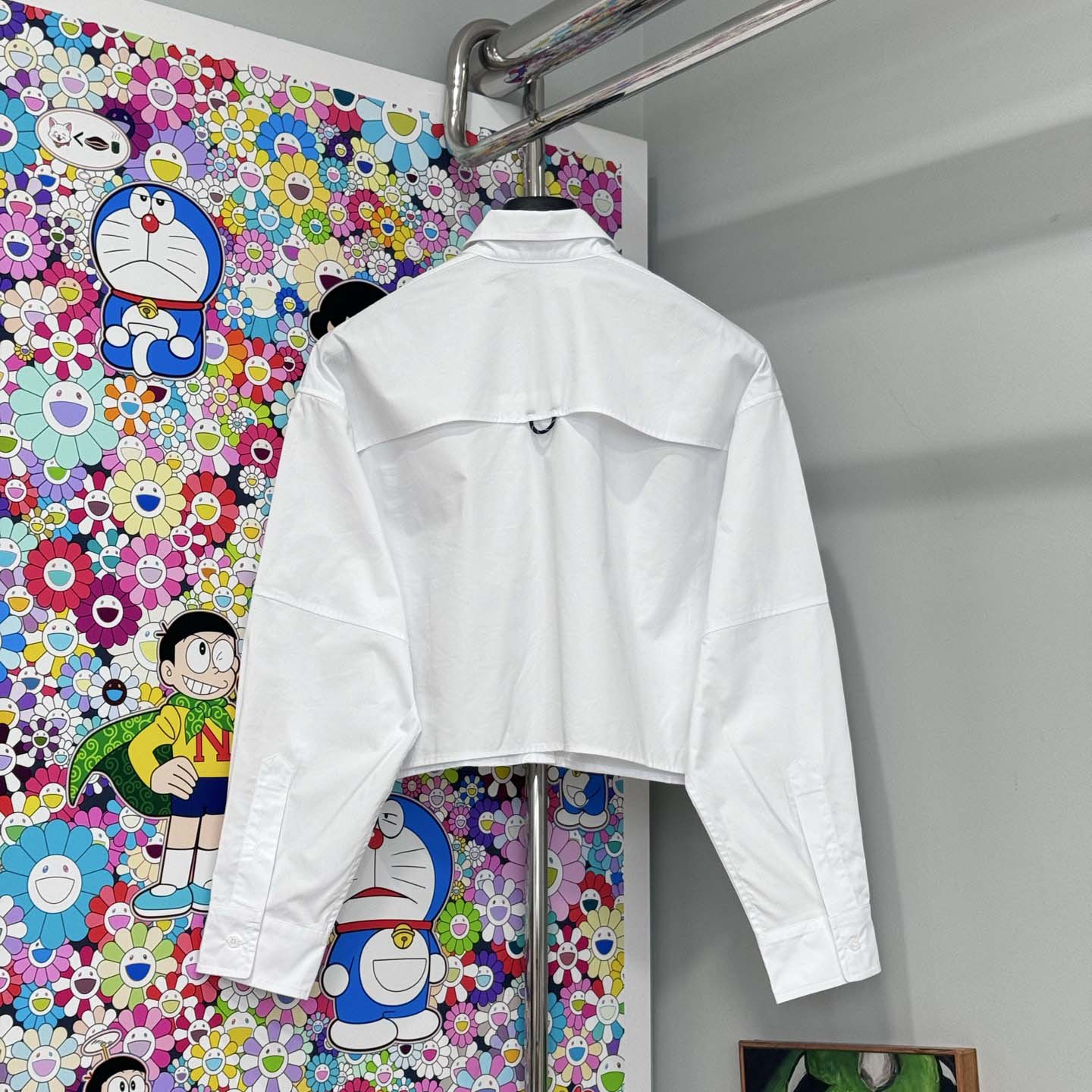 Miu Miu Logo-embroidered Cropped Poplin Shirt - DopestKickz