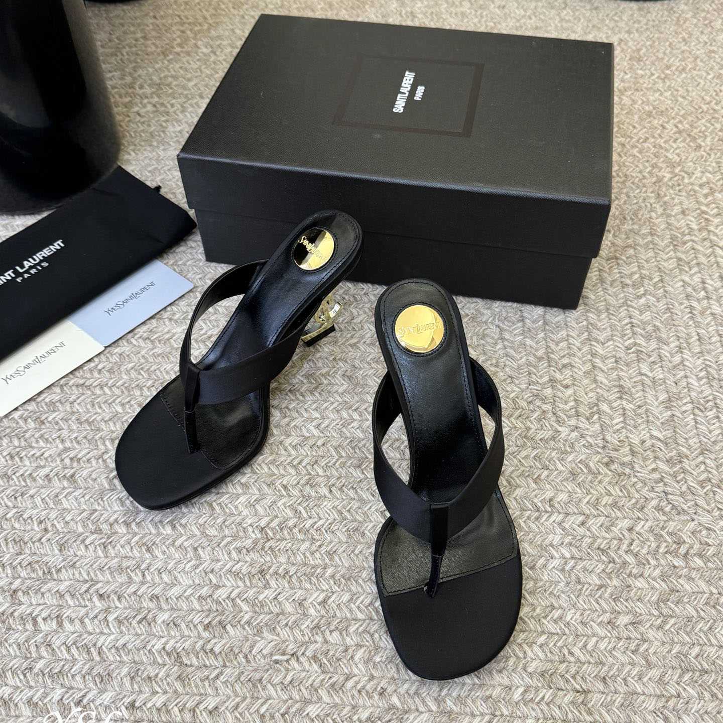 Saint Laurent OPYUM Mules In Satin  Crepe - DopestKickz