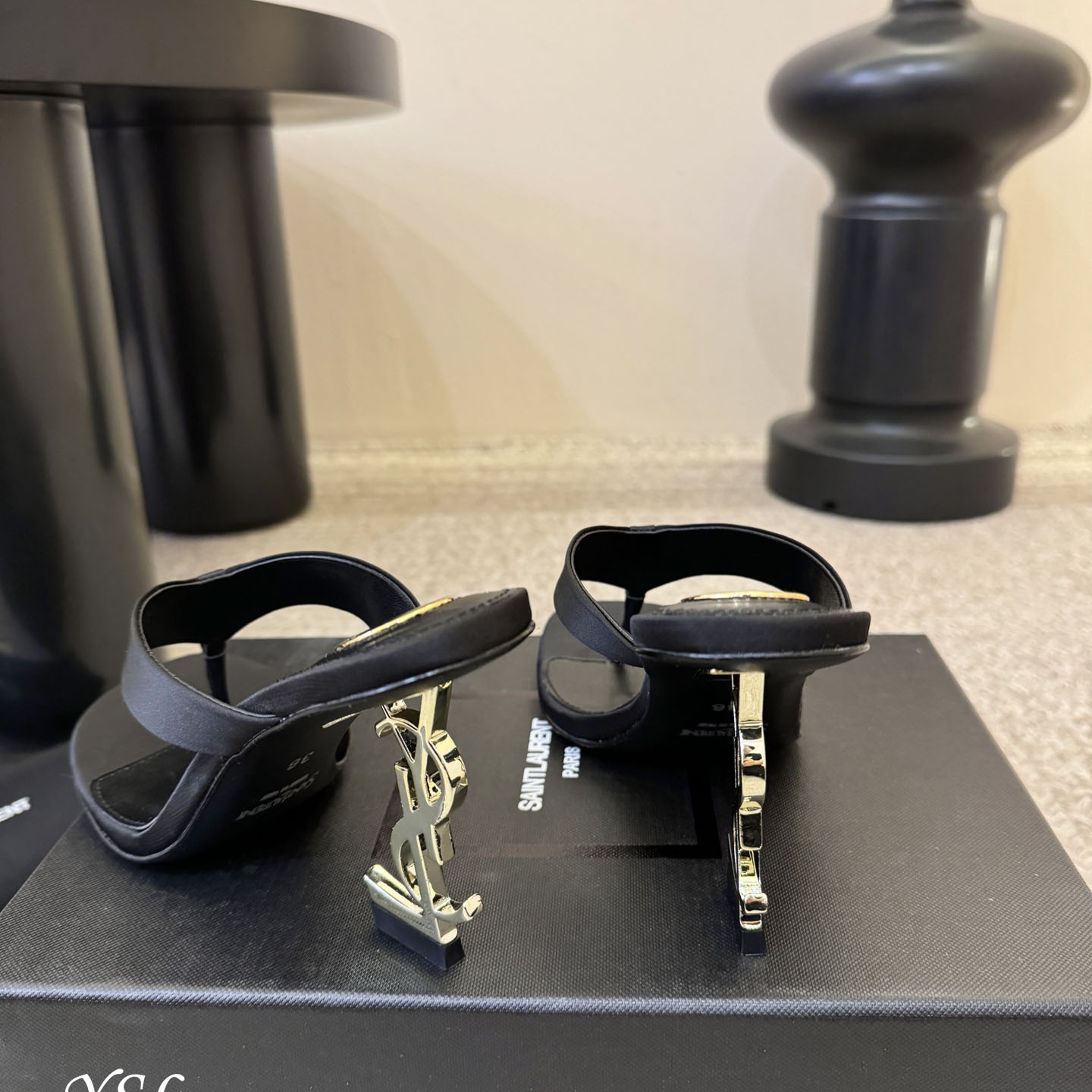 Saint Laurent OPYUM Mules In Satin  Crepe - DopestKickz