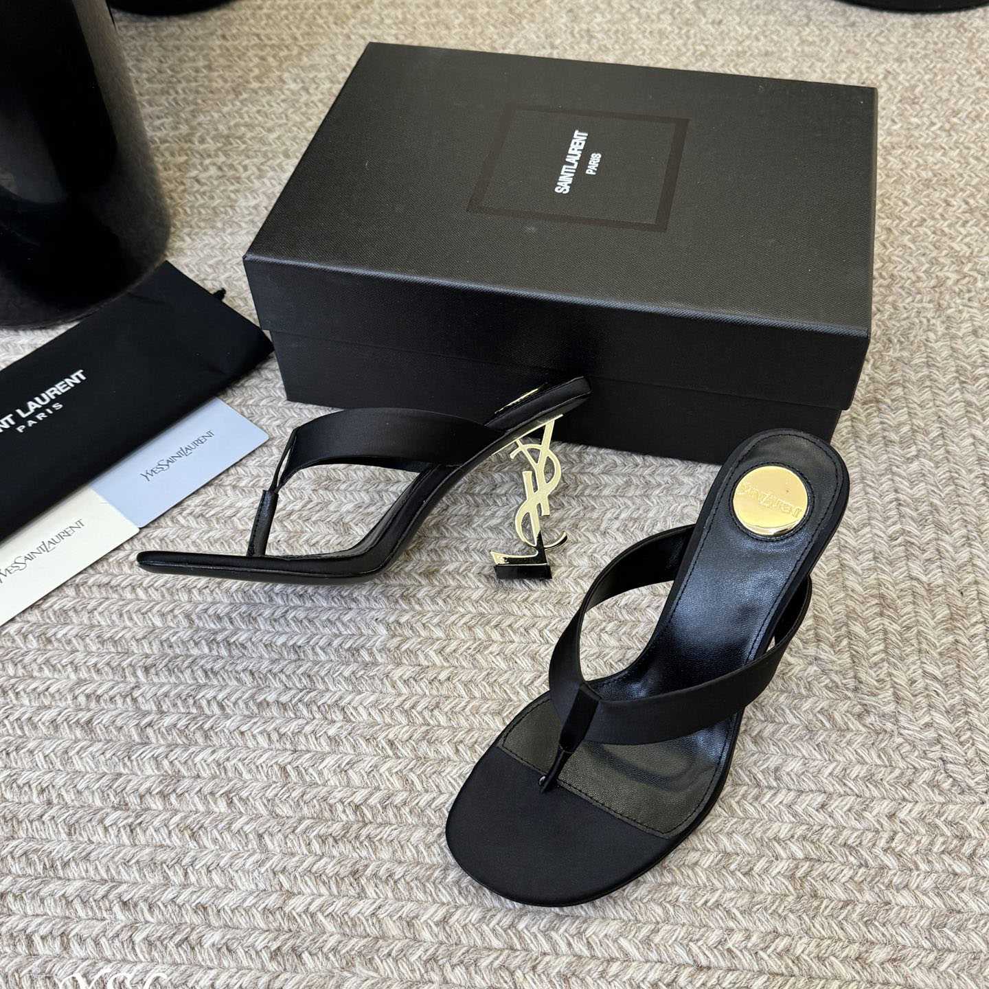 Saint Laurent OPYUM Mules In Satin  Crepe - DopestKickz