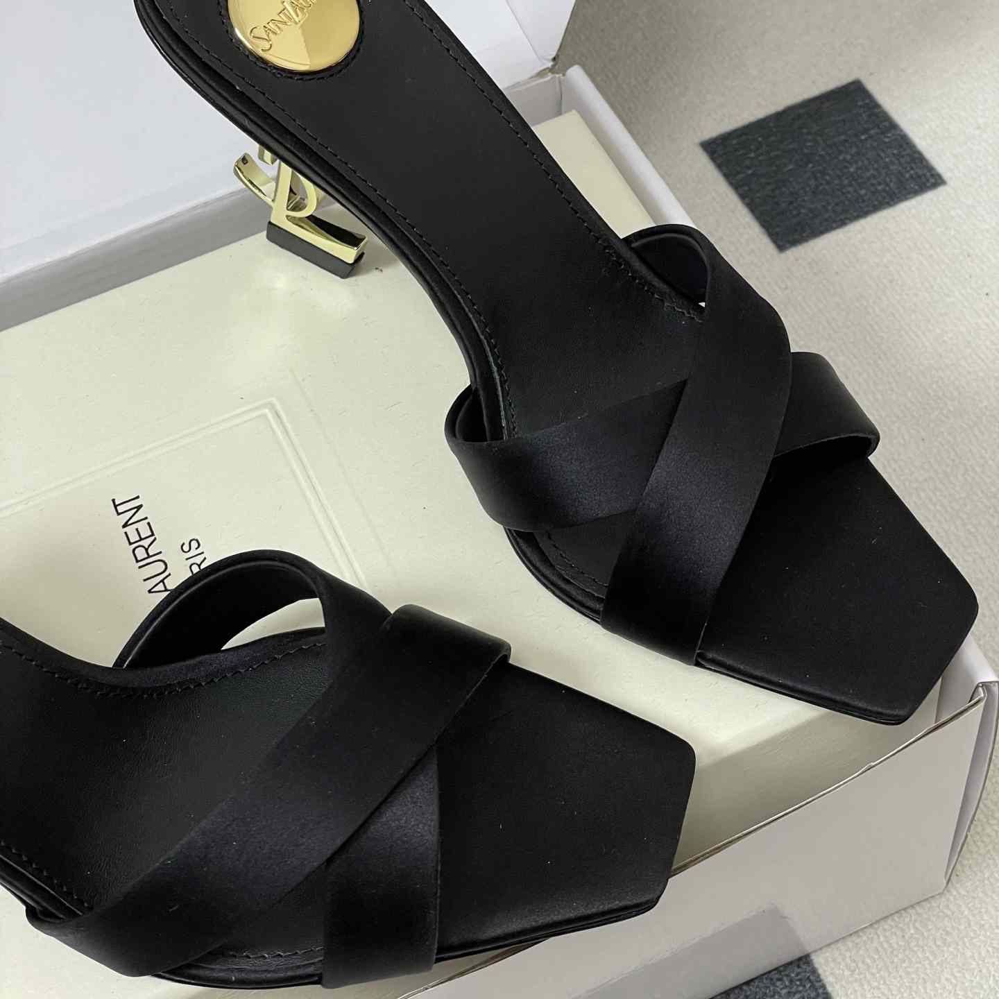 Saint Laurent Opyum Mules In Satin Crepe  - DopestKickz