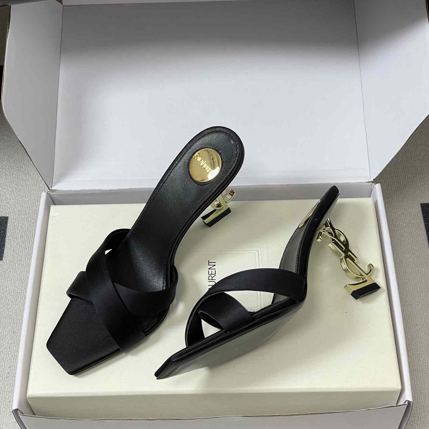 Saint Laurent Opyum Mules In Satin Crepe  - DopestKickz