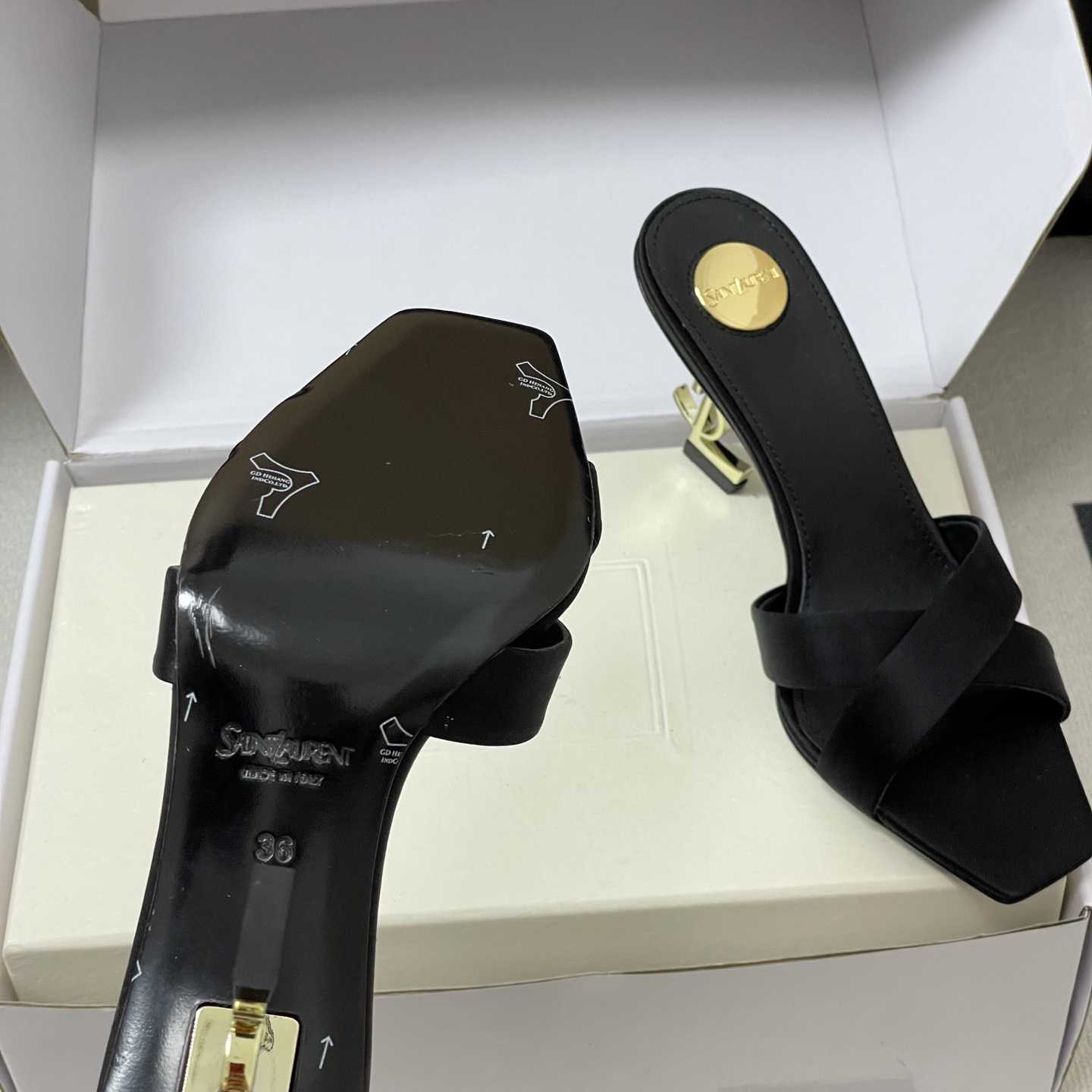 Saint Laurent Opyum Mules In Satin Crepe  - DopestKickz