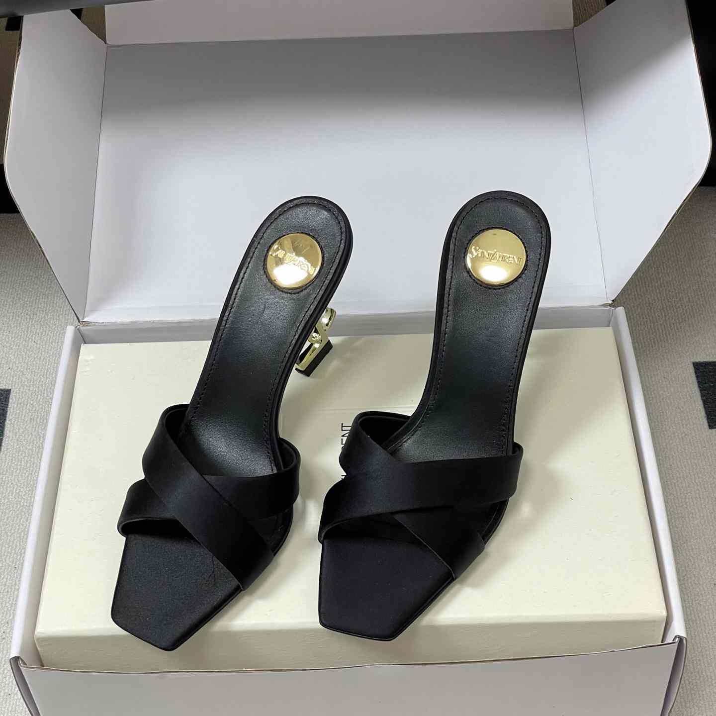 Saint Laurent Opyum Mules In Satin Crepe  - DopestKickz