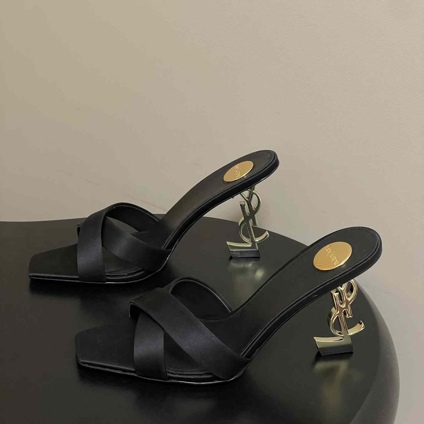 Saint Laurent Opyum Mules In Satin Crepe  - DopestKickz