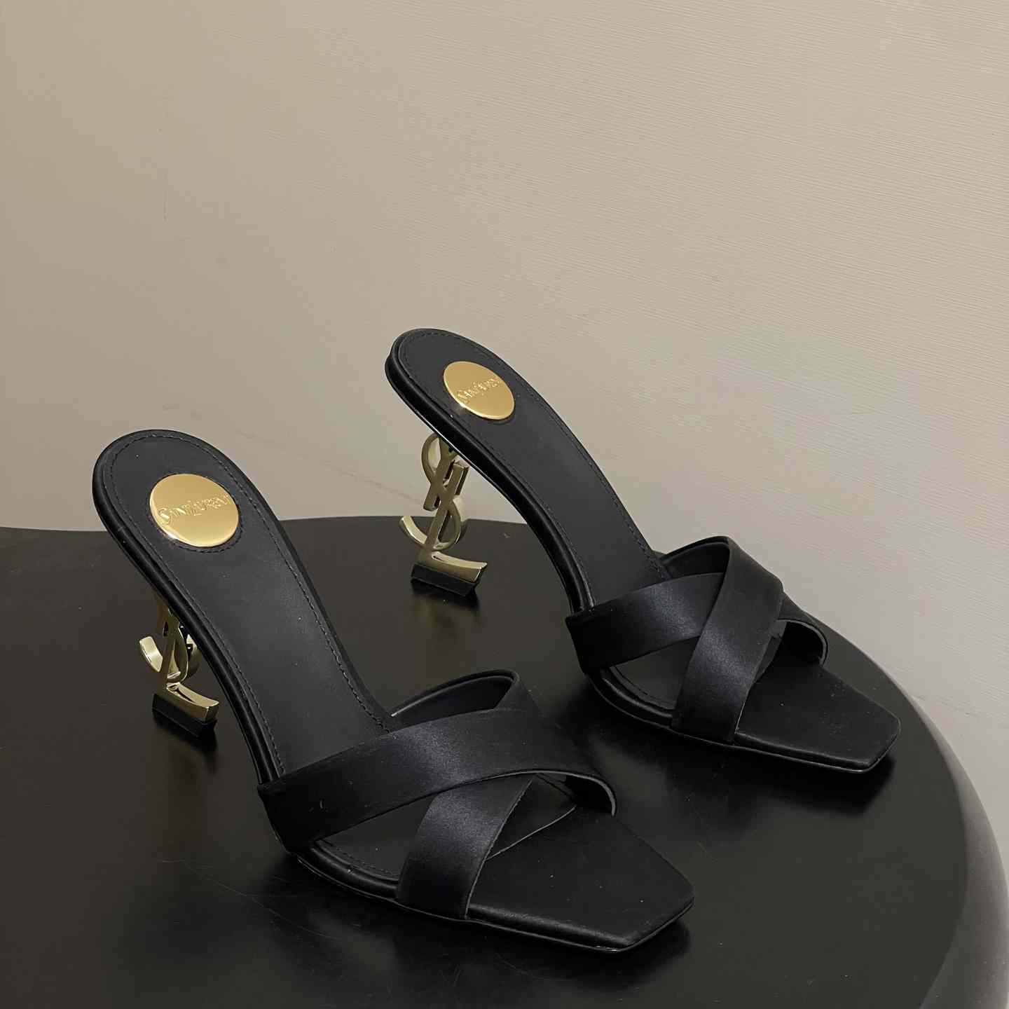 Saint Laurent Opyum Mules In Satin Crepe  - DopestKickz