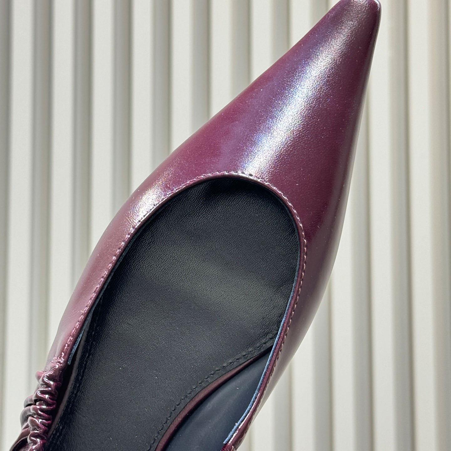 Saint Laurent ANNE-MARIE Slingback Pumps In Smooth Leather - DopestKickz