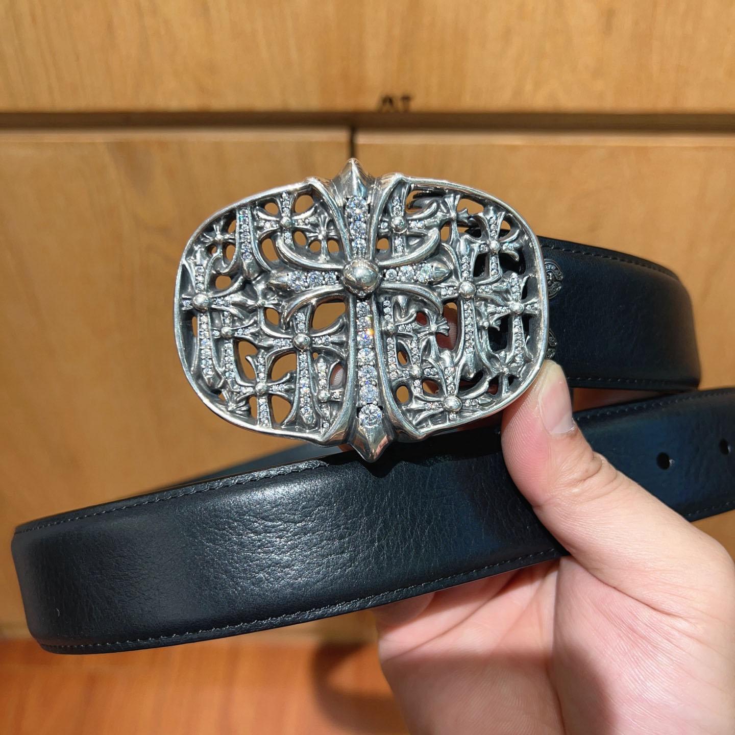Chrome Hearts Leather Belt   - DopestKickz
