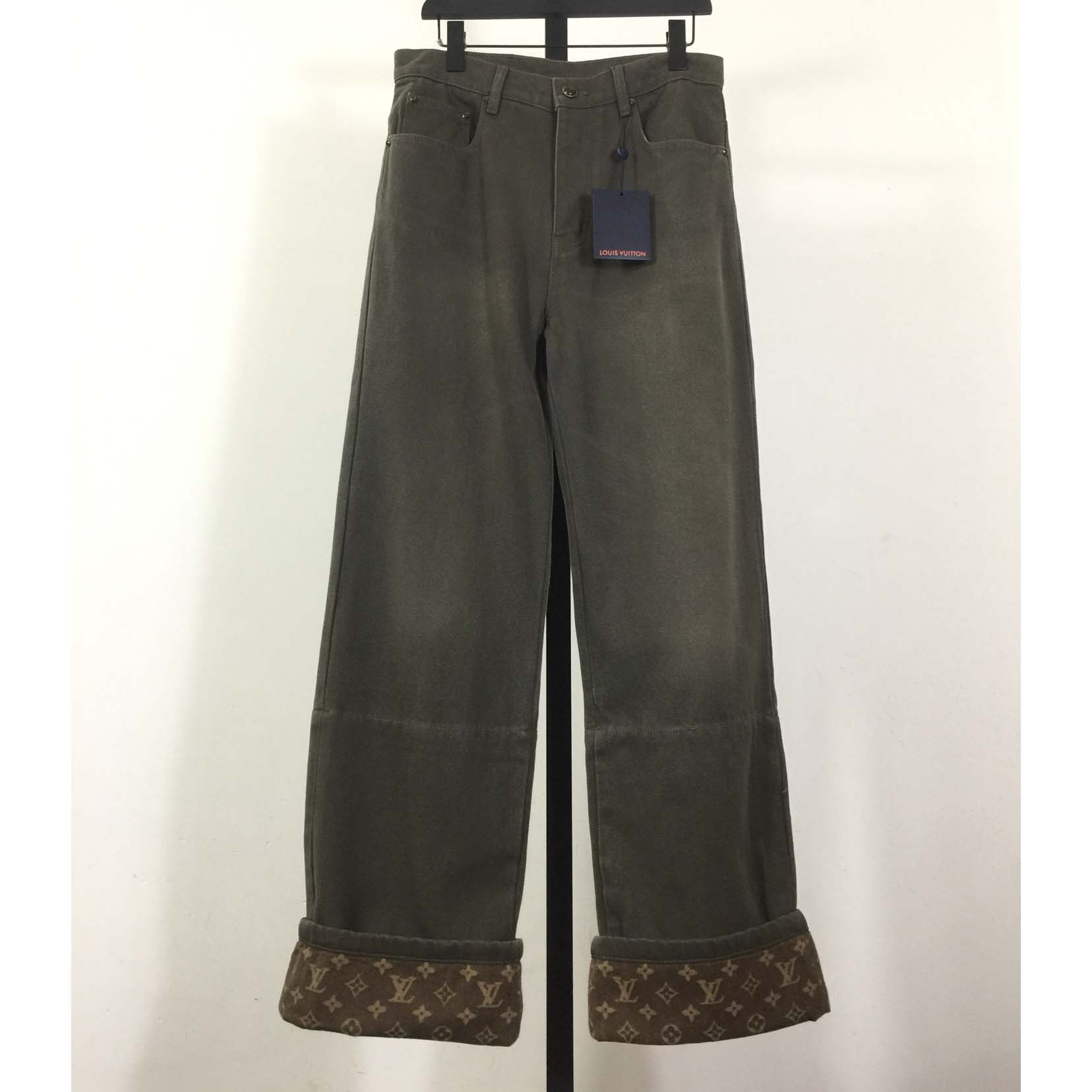 Louis Vuitton Waxed Denim Pants With Signature Turn-Ups   1AJCU6 - DopestKickz