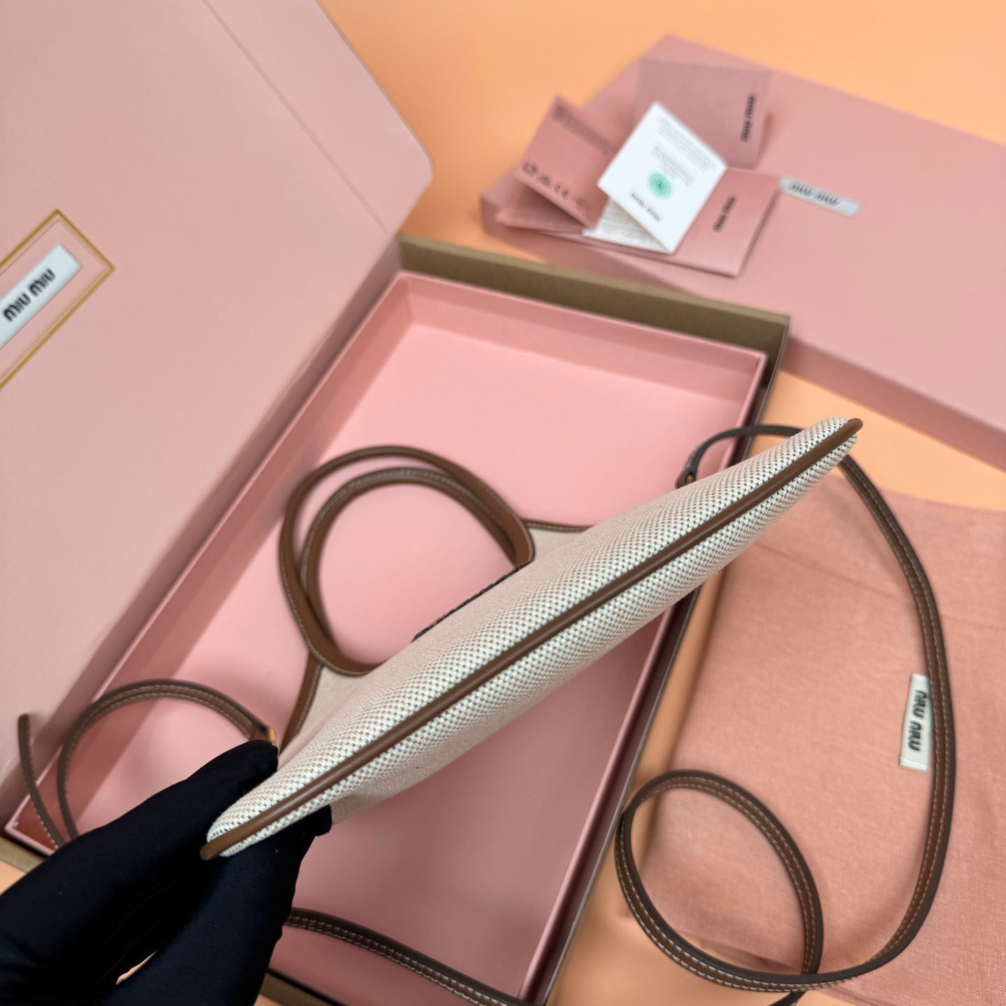 Miu Miu Ivy Canvas And Leather Bag - DopestKickz