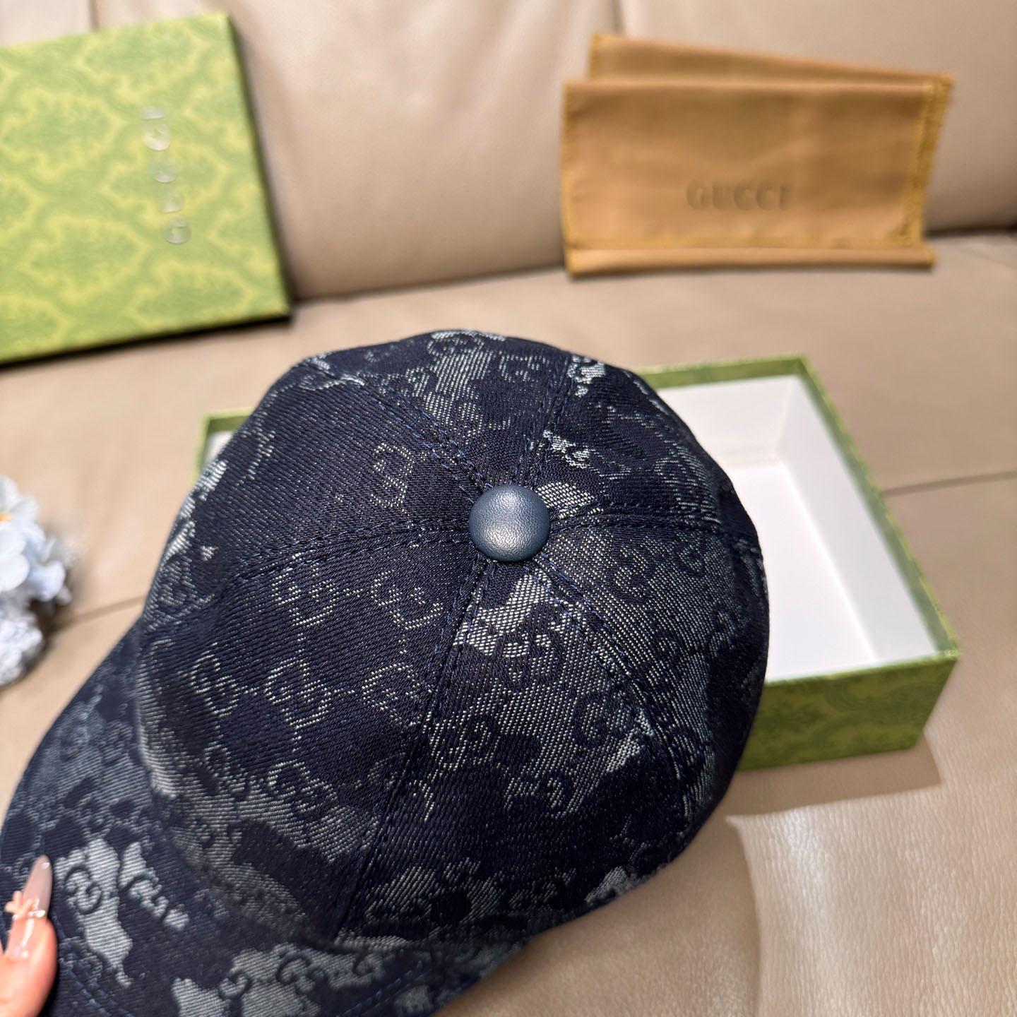 Gucci GG Denim Baseball Cap With Web - DopestKickz