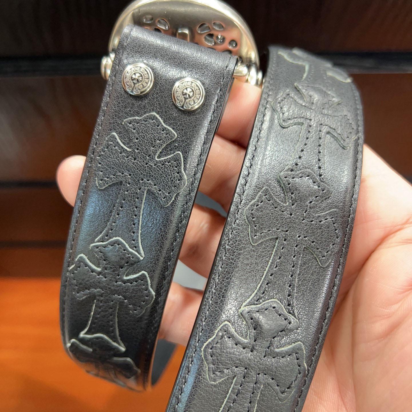 Chrome Hearts Leather Belt   - DopestKickz