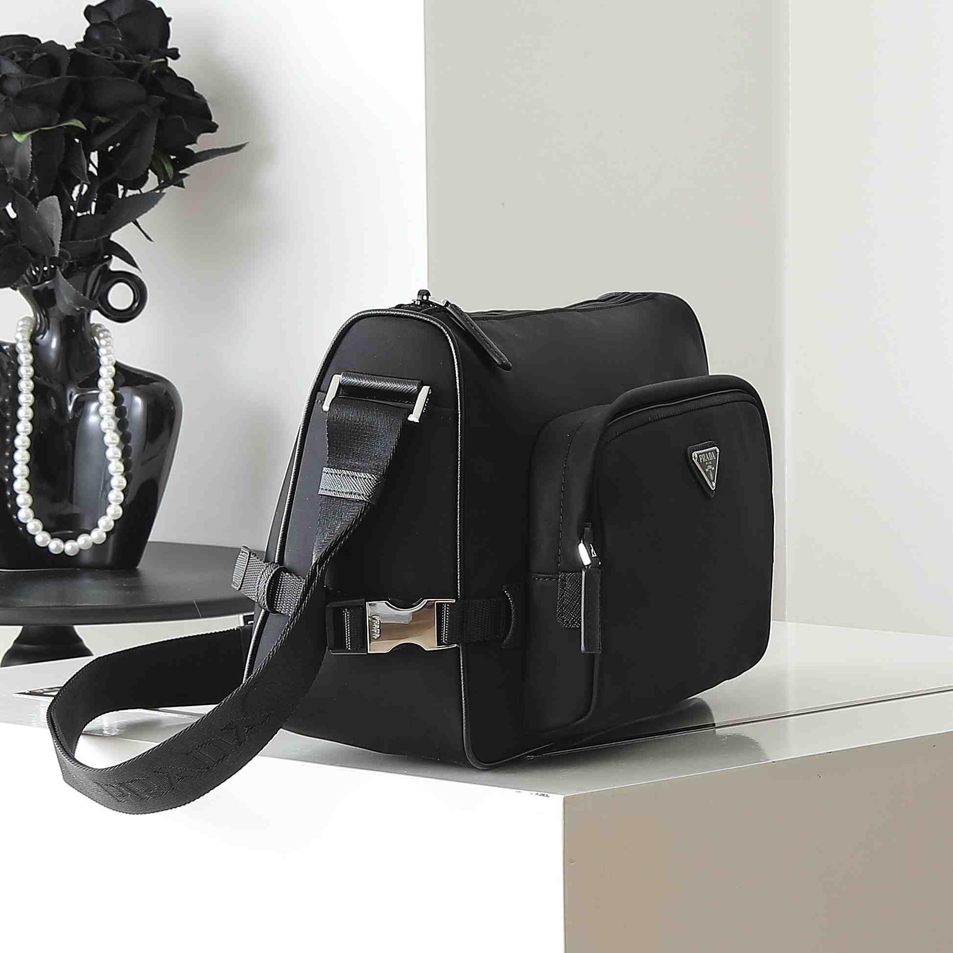 Prada Large Re-Nylon And Saffiano leather shoulder bag - DopestKickz