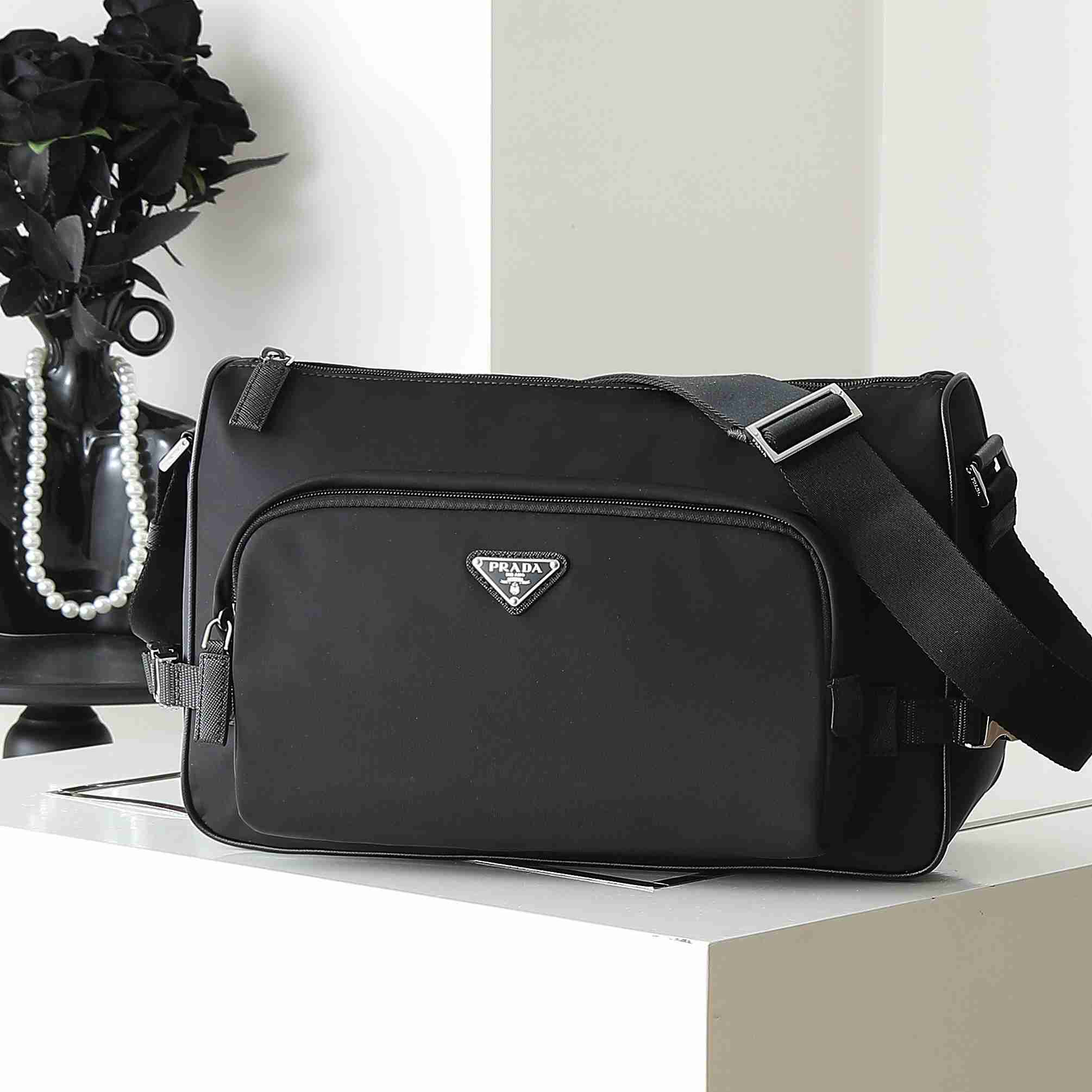 Prada Large Re-Nylon And Saffiano leather shoulder bag - DopestKickz