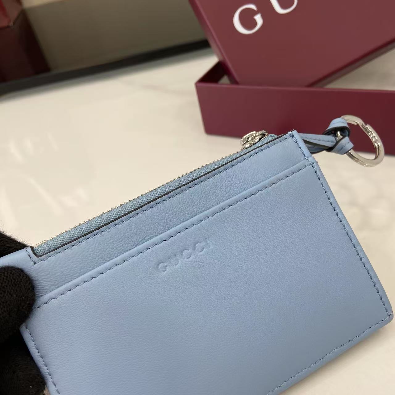 Gucci GG Marmont Zip Key Pouch - DopestKickz