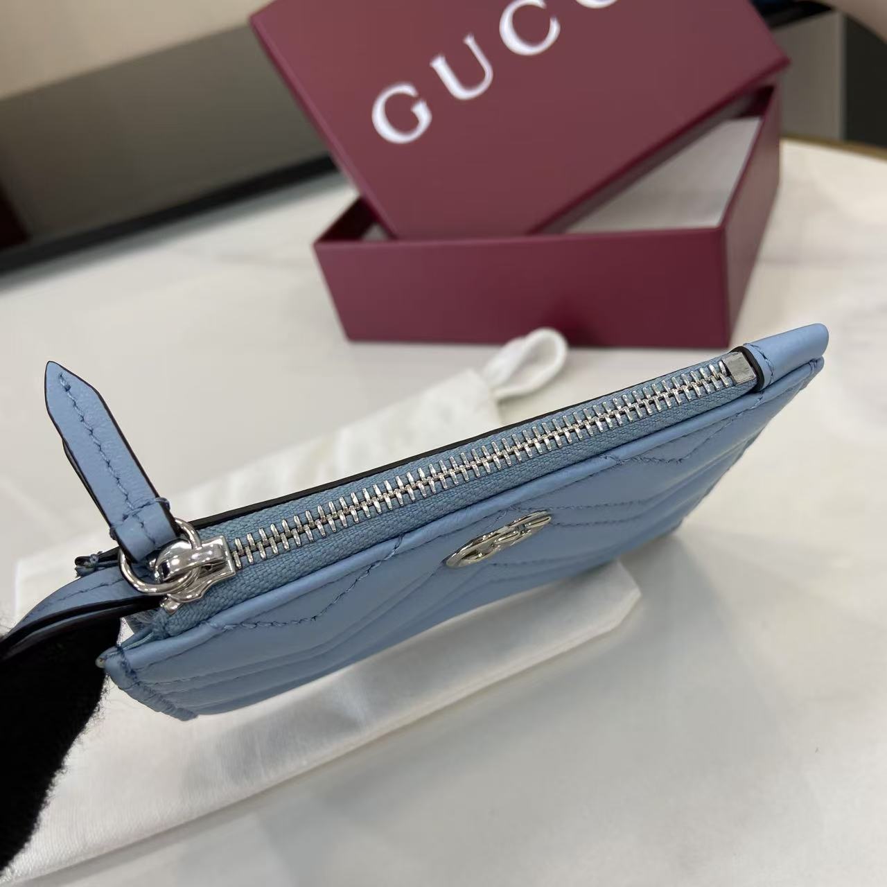 Gucci GG Marmont Zip Key Pouch - DopestKickz