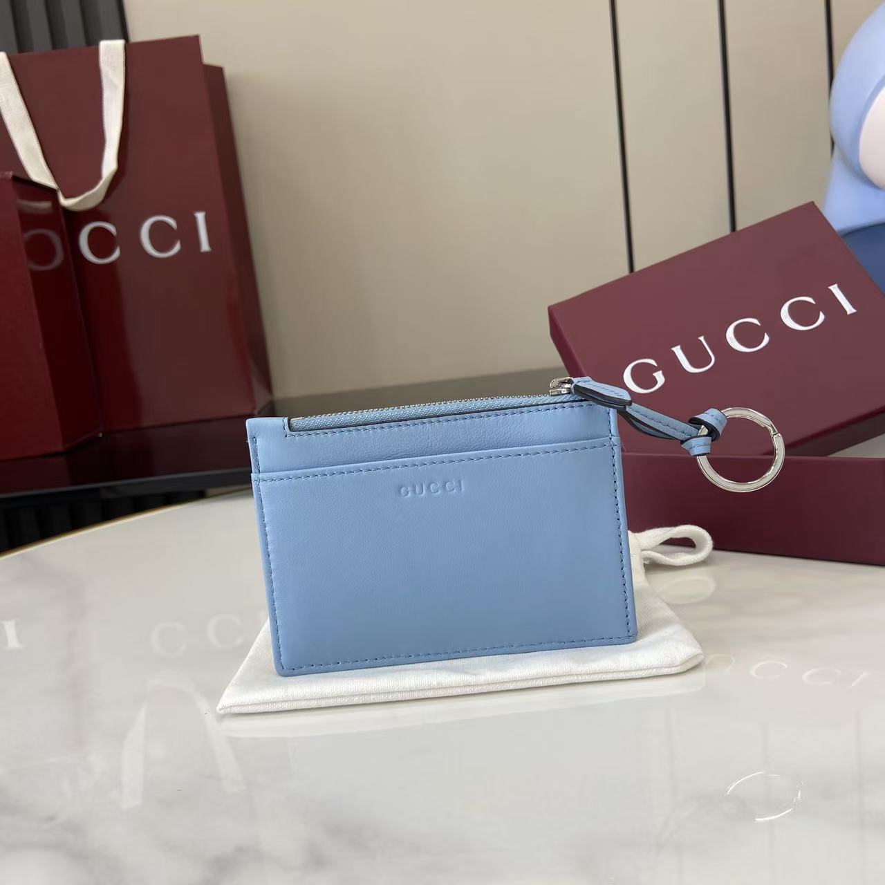 Gucci GG Marmont Zip Key Pouch - DopestKickz