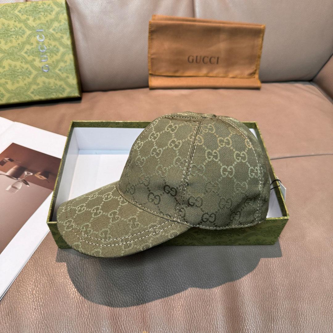 Gucci Forest Green GG Canvas Baseball Hat - DopestKickz