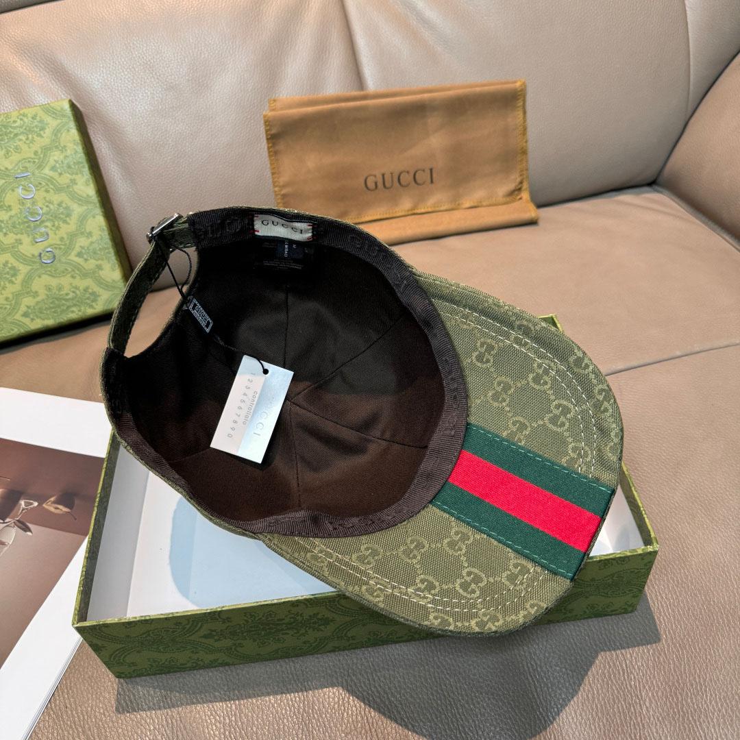 Gucci Forest Green GG Canvas Baseball Hat - DopestKickz