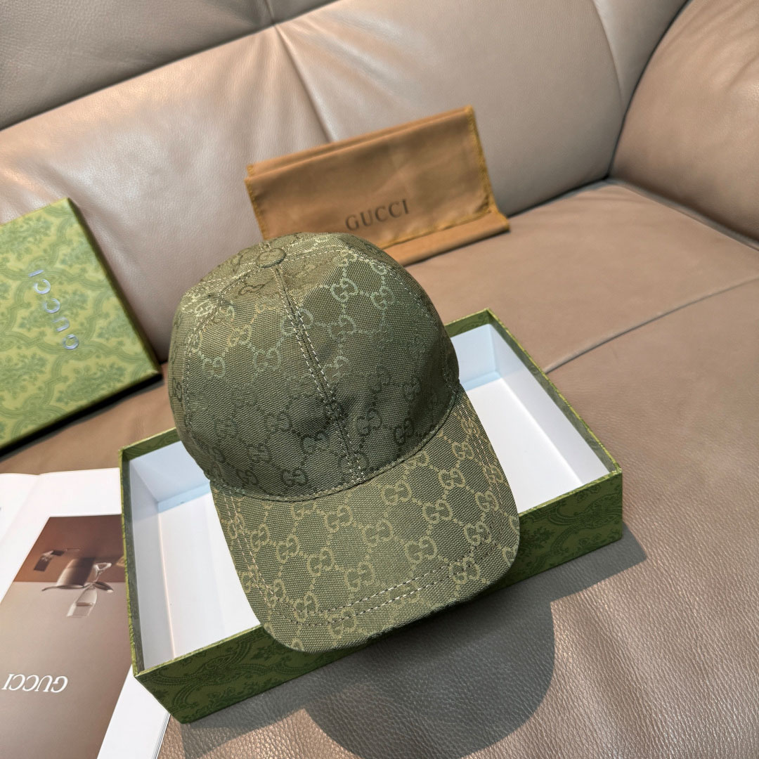 Gucci Forest Green GG Canvas Baseball Hat - DopestKickz