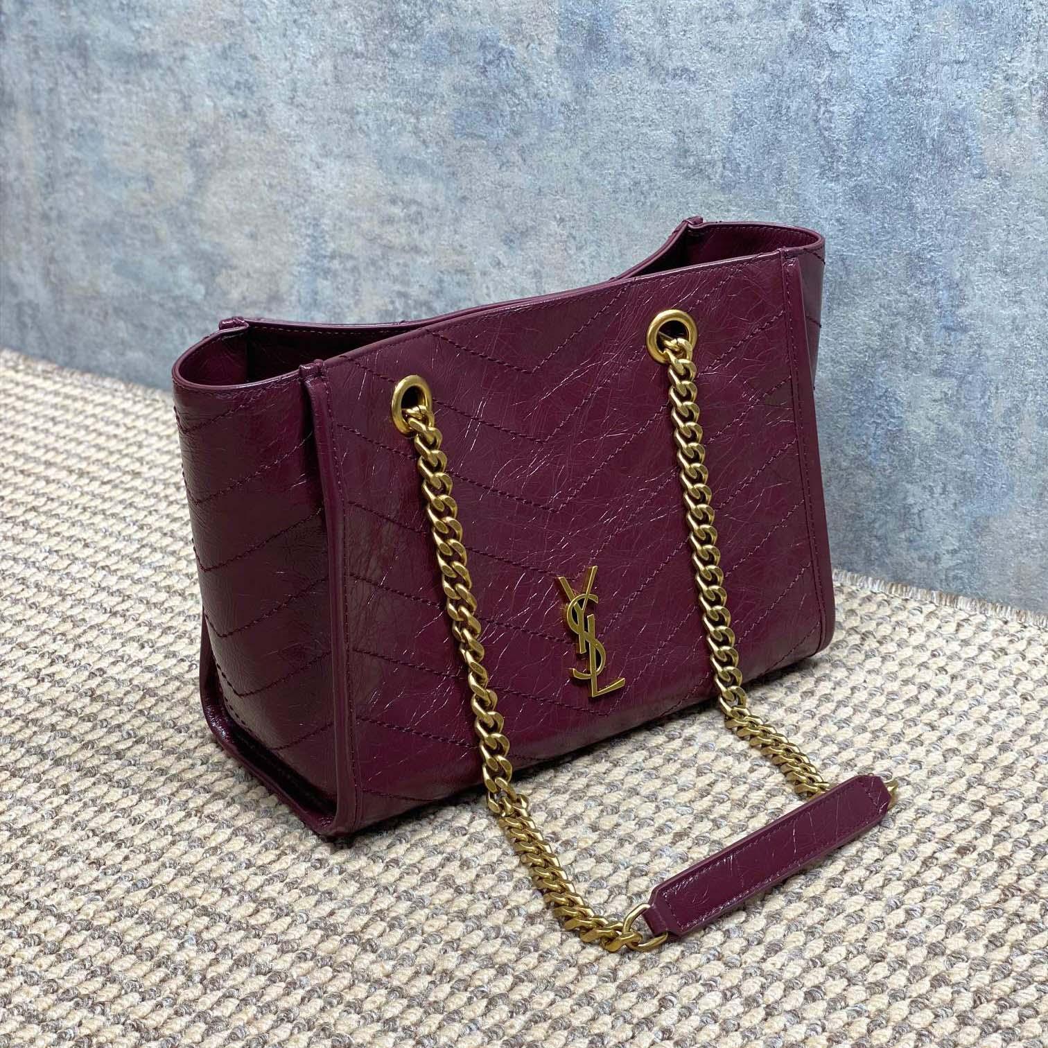 Saint Laurent Nini Small Shopping In Vintage Leather  - DopestKickz