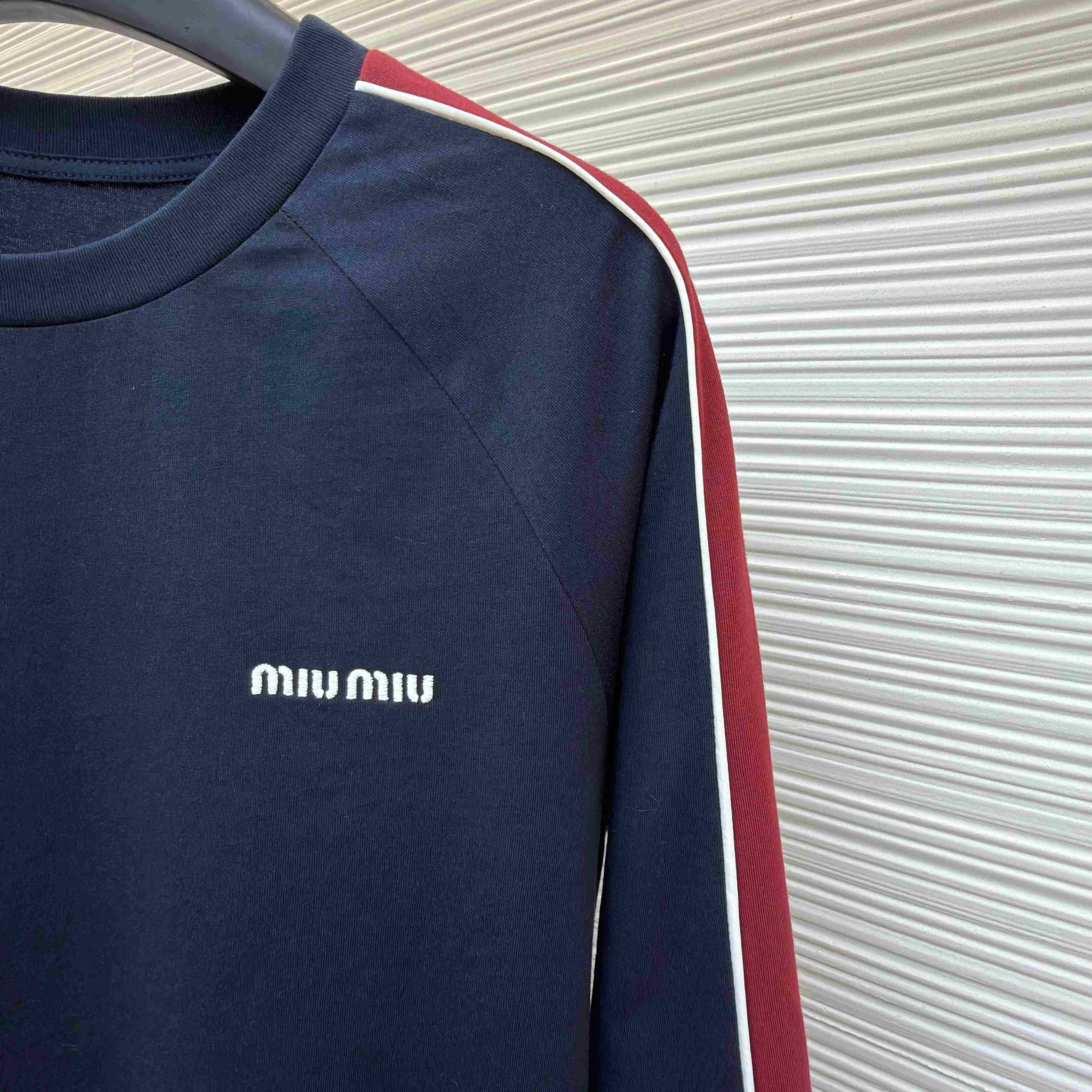 Miu Miu Long-sleeve Cotton Jersey T-shirt - DopestKickz