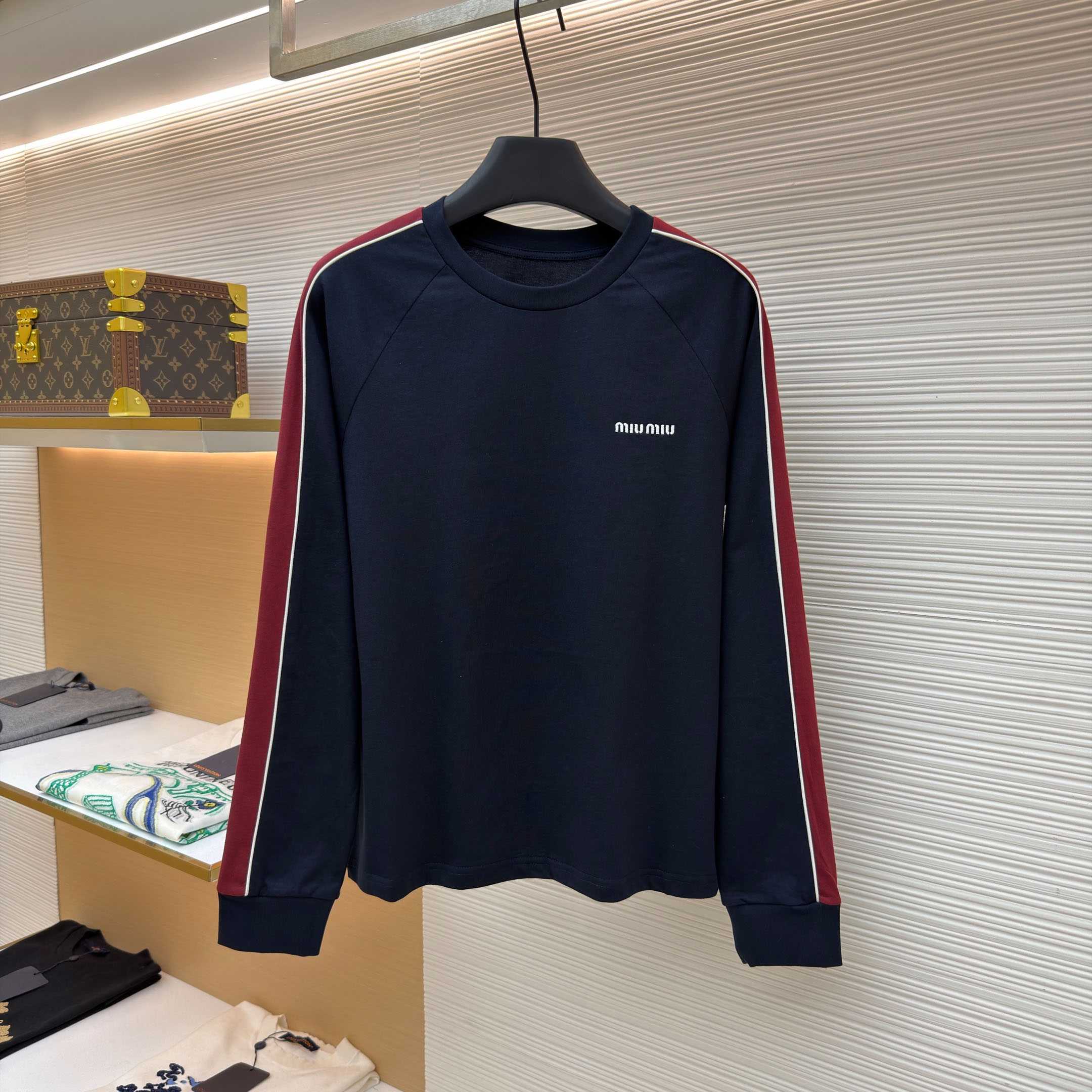 Miu Miu Long-sleeve Cotton Jersey T-shirt - DopestKickz