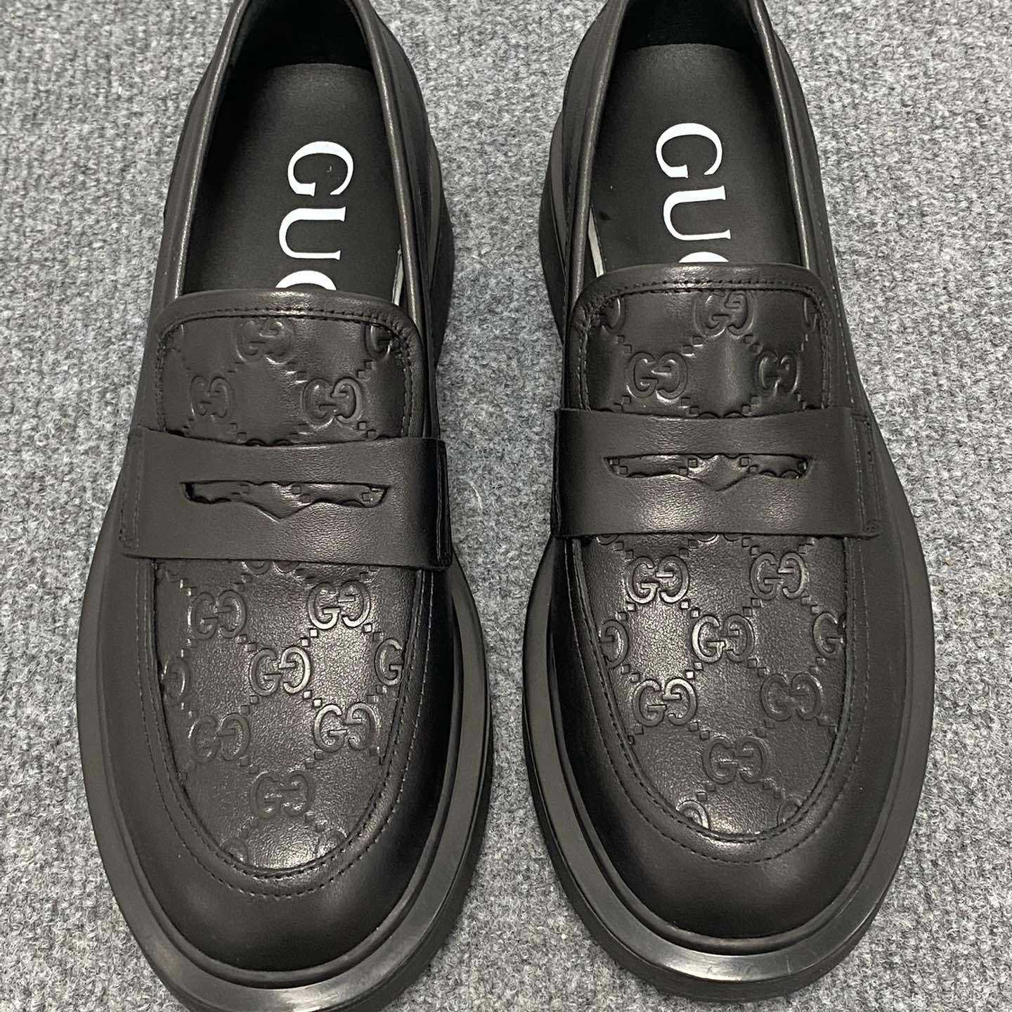 Gucci  Enki GG Leather Platform Loafers - DopestKickz