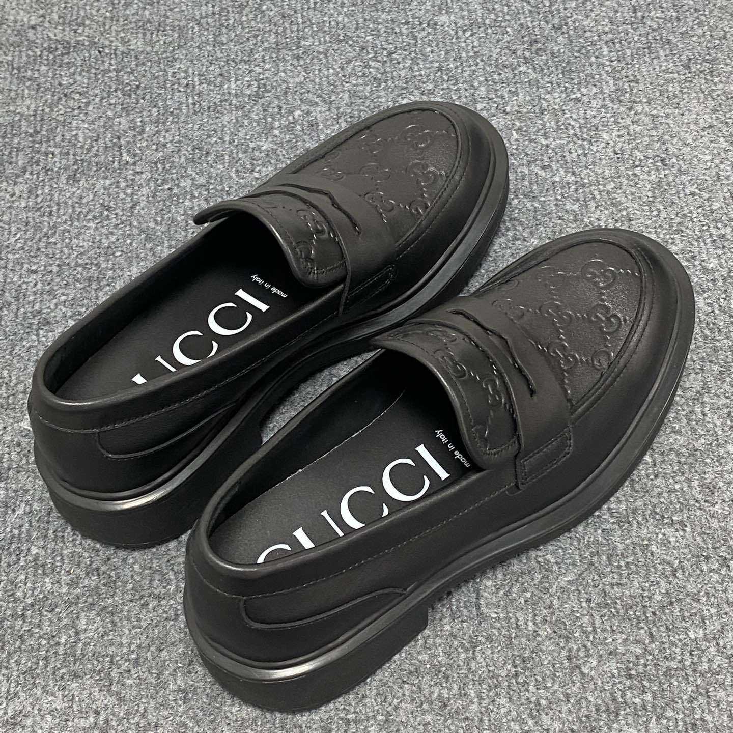 Gucci  Enki GG Leather Platform Loafers - DopestKickz