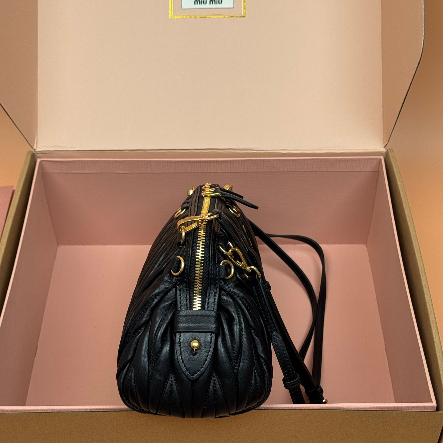 Miu Miu Caprice Matelassé Nappa Leather Clutch - DopestKickz