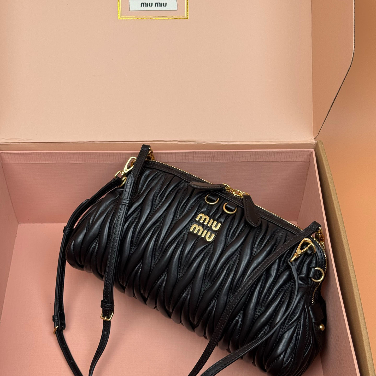 Miu Miu Caprice Matelassé Nappa Leather Clutch - DopestKickz