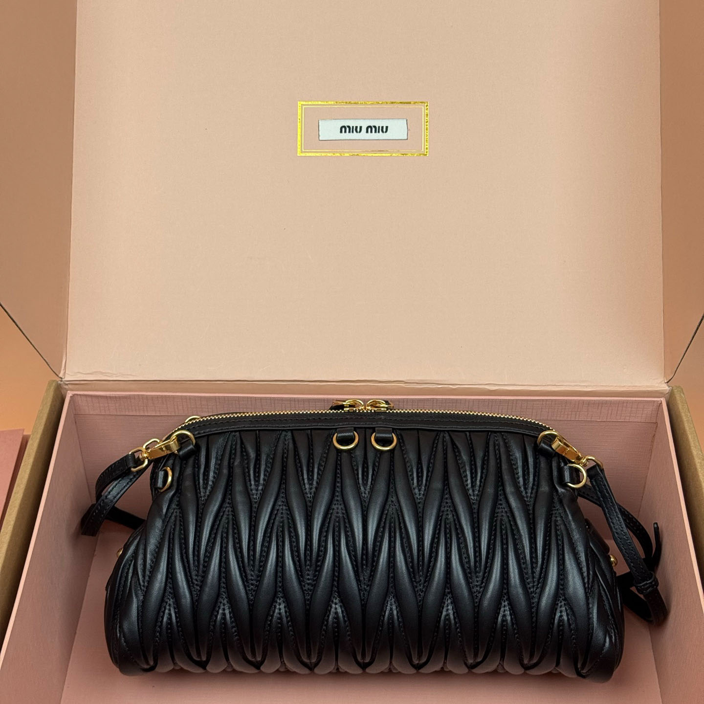 Miu Miu Caprice Matelassé Nappa Leather Clutch - DopestKickz