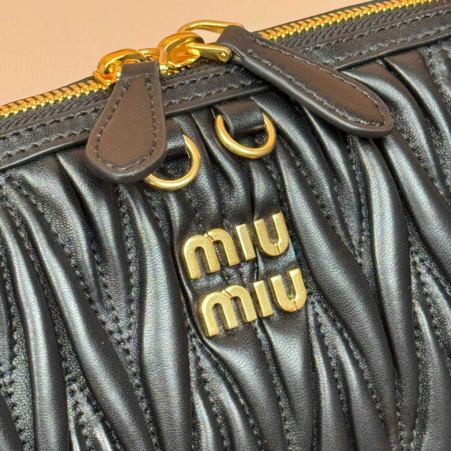 Miu Miu Caprice Matelassé Nappa Leather Clutch - DopestKickz