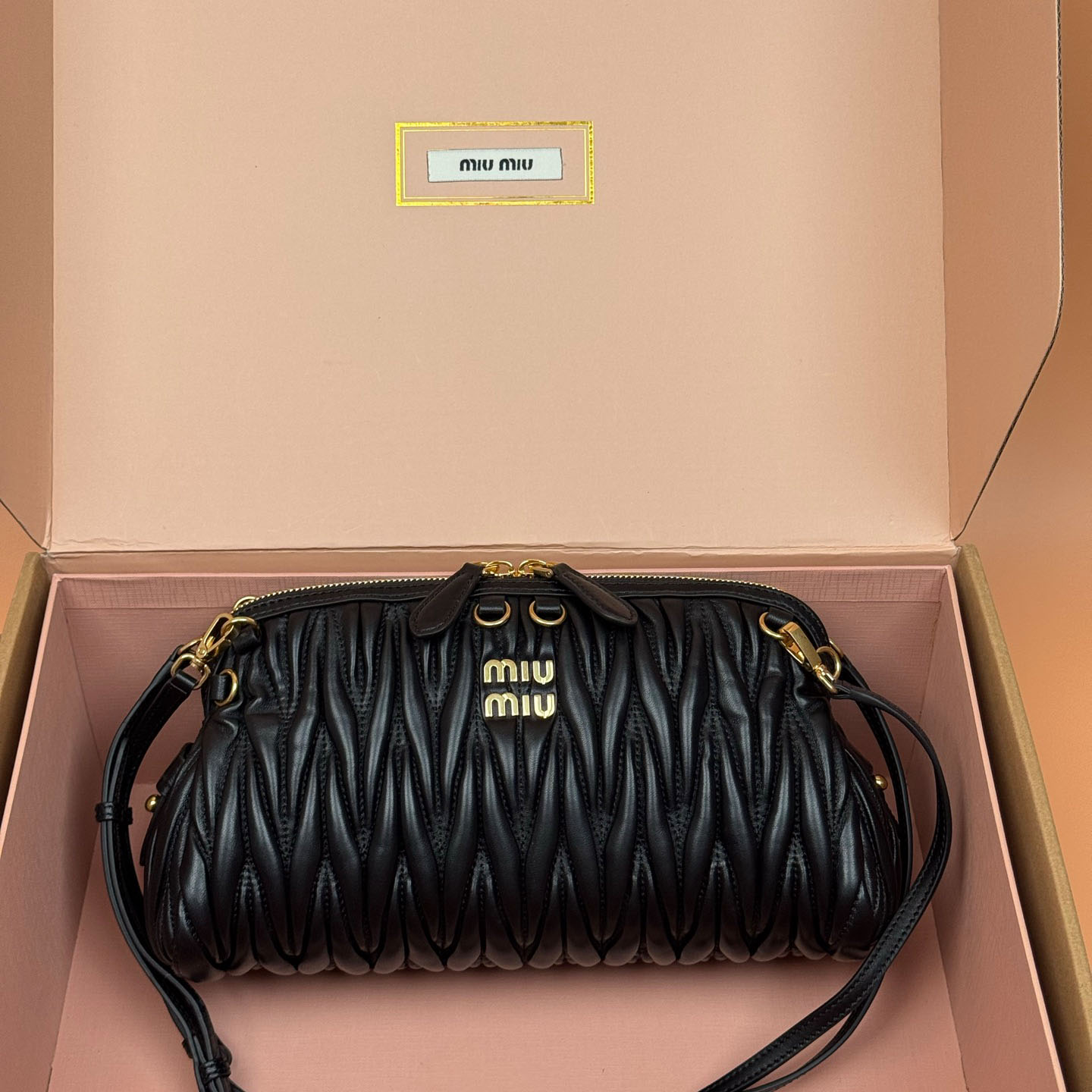 Miu Miu Caprice Matelassé Nappa Leather Clutch - DopestKickz