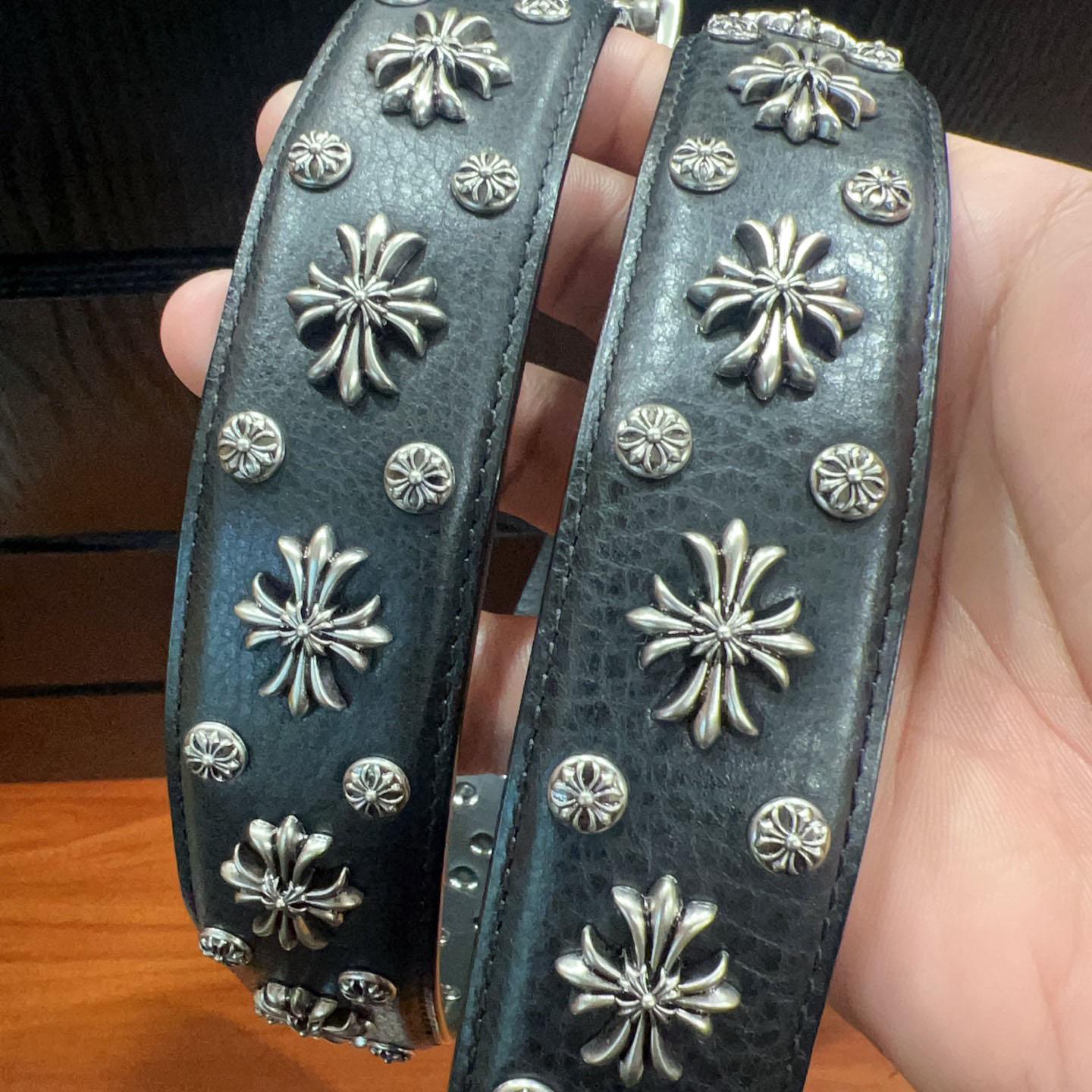 Chrome Hearts Leather Belt   - DopestKickz