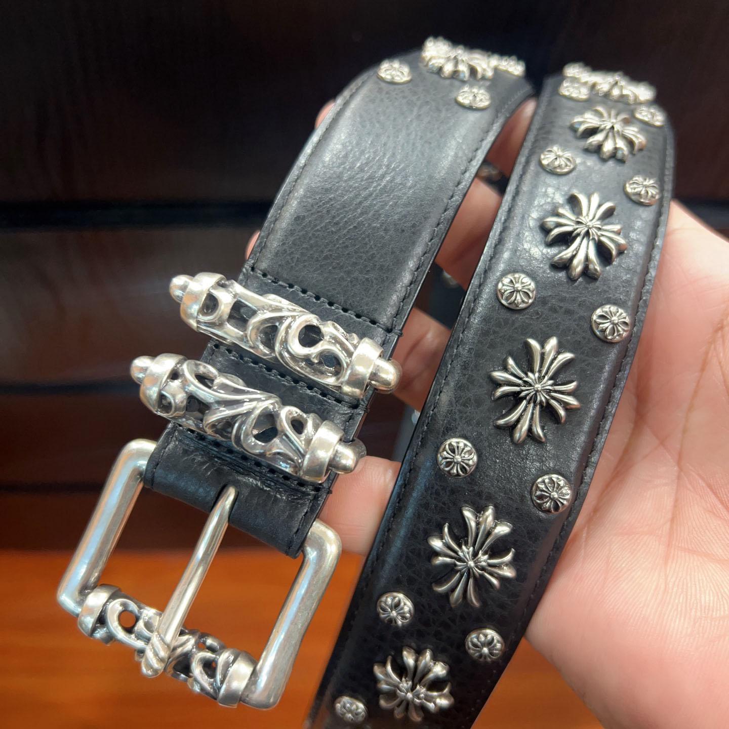 Chrome Hearts Leather Belt   - DopestKickz