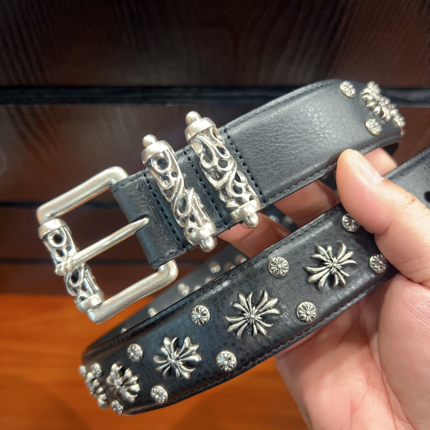 Chrome Hearts Leather Belt   - DopestKickz