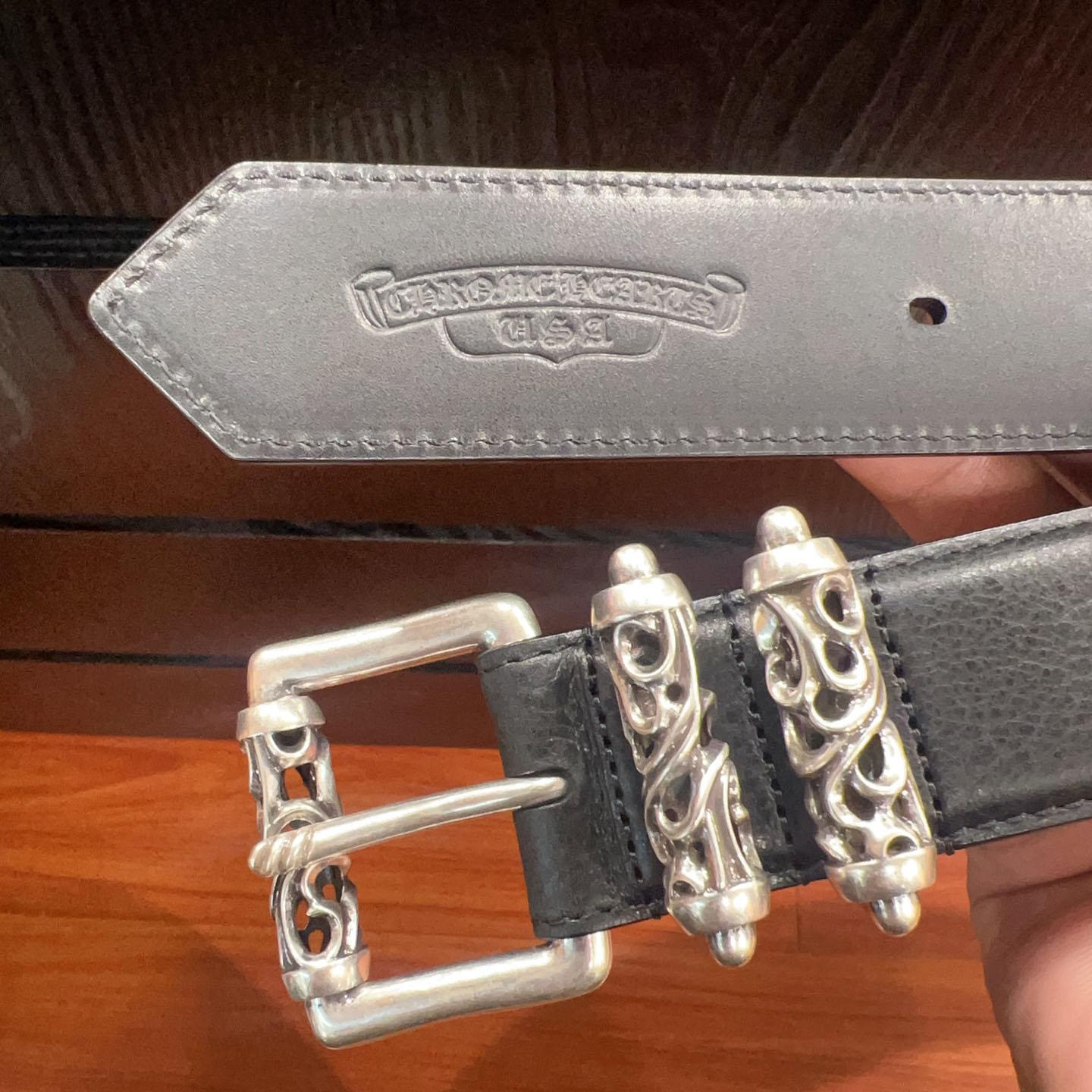 Chrome Hearts Leather Belt   - DopestKickz