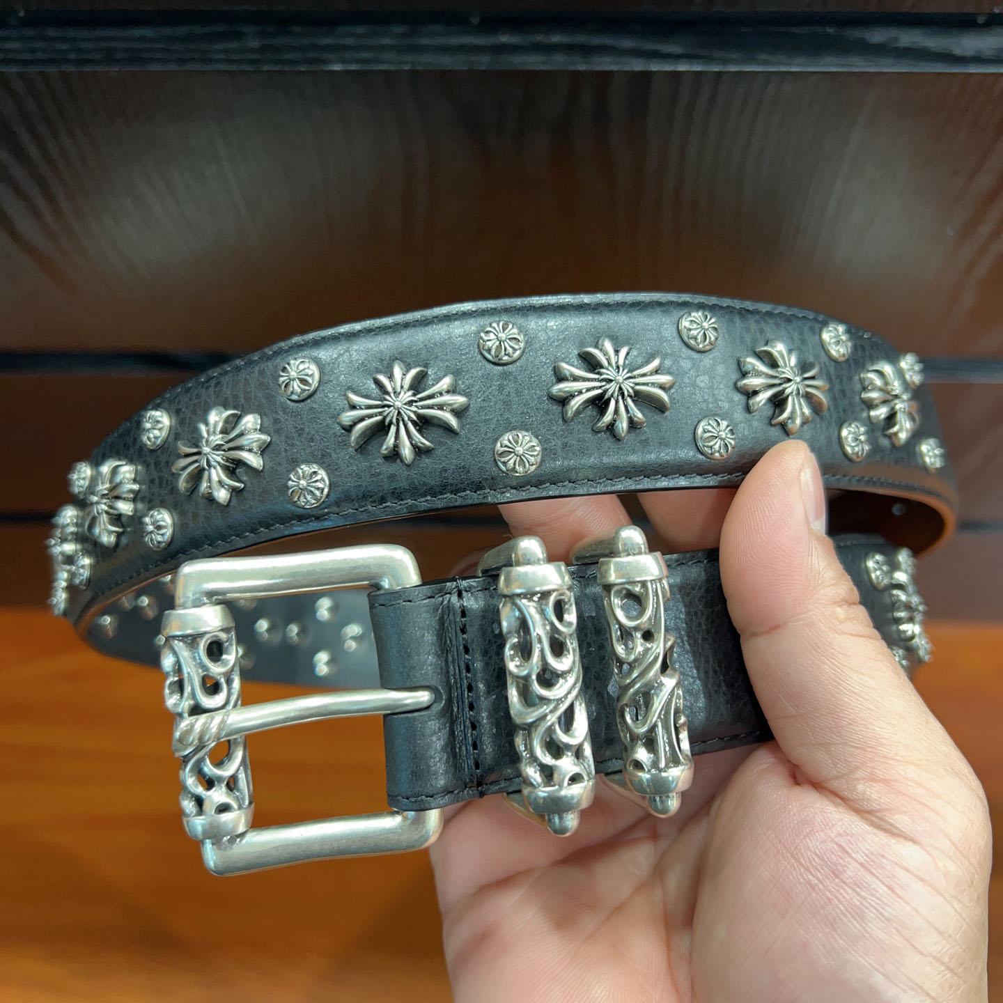 Chrome Hearts Leather Belt   - DopestKickz
