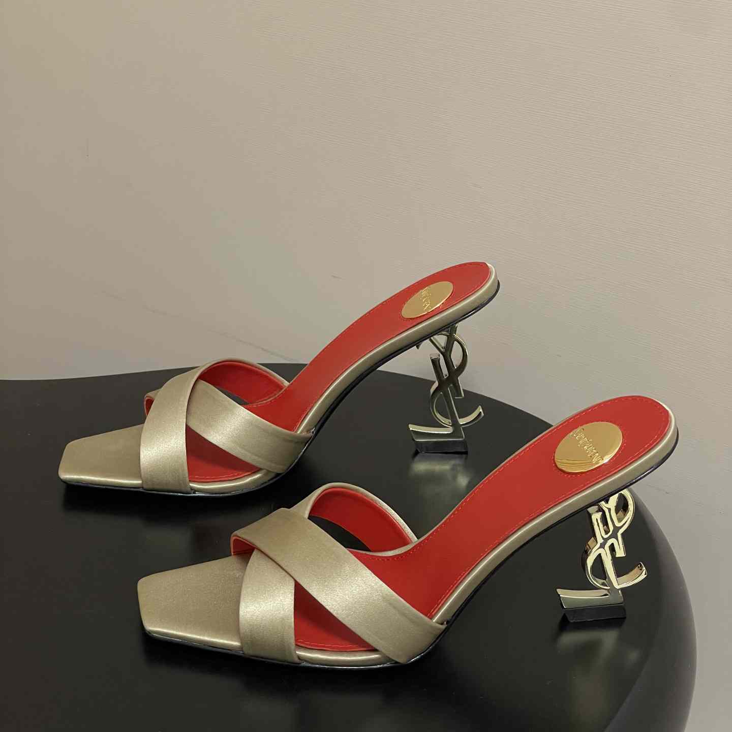 Saint Laurent Opyum Mules In Satin Crepe  - DopestKickz