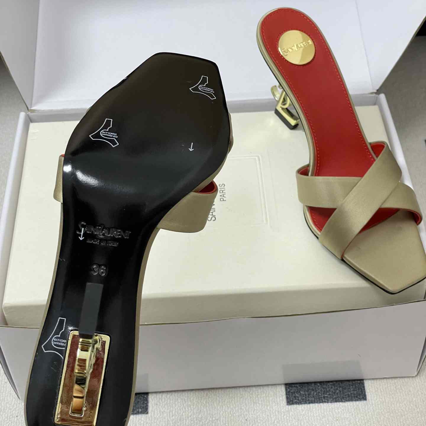 Saint Laurent Opyum Mules In Satin Crepe  - DopestKickz