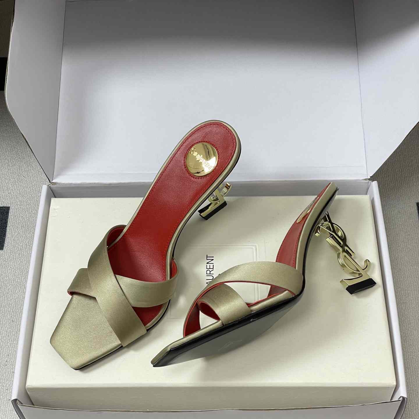 Saint Laurent Opyum Mules In Satin Crepe  - DopestKickz