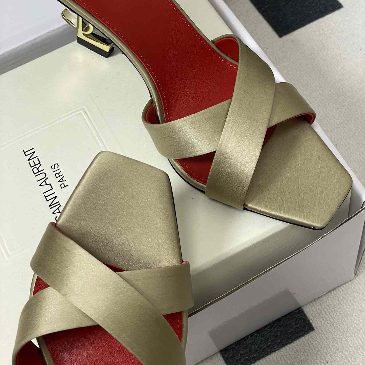 Saint Laurent Opyum Mules In Satin Crepe  - DopestKickz